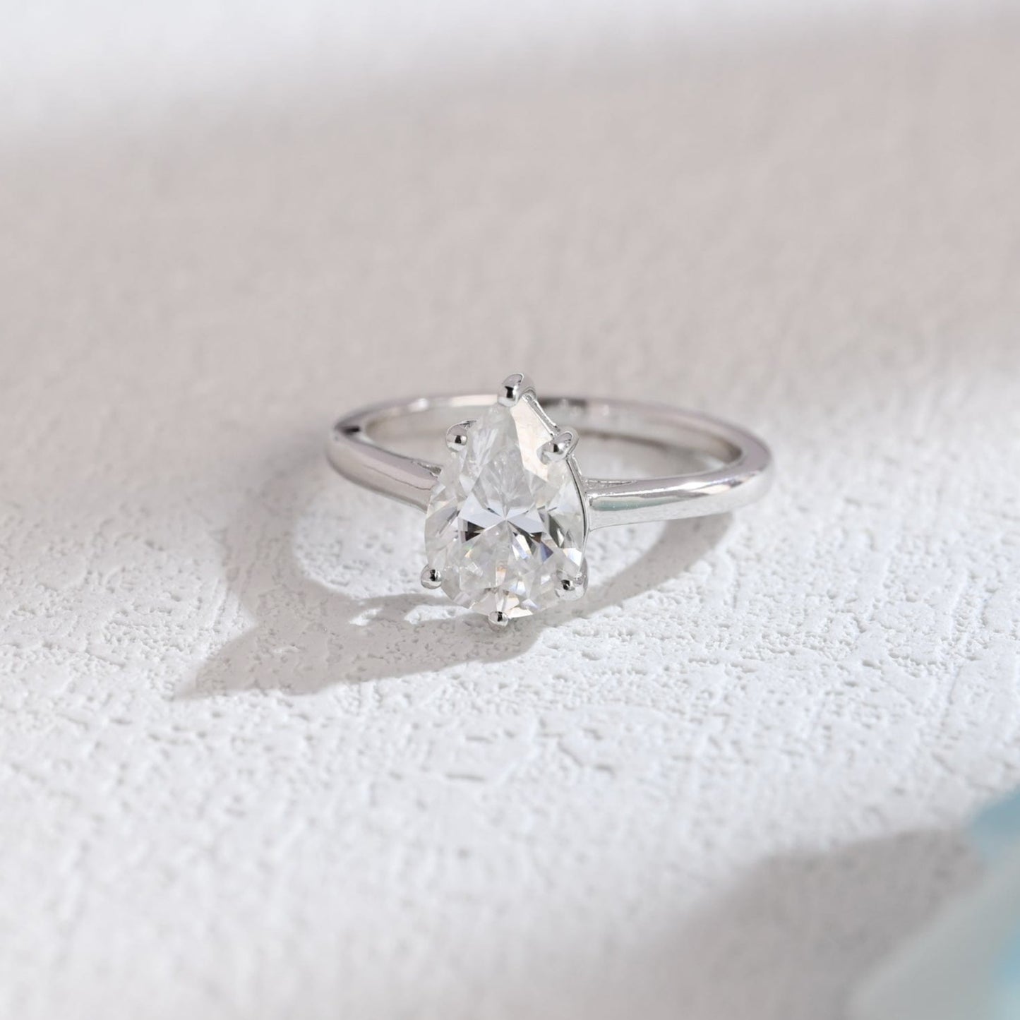CausYou pear cut moissanite engagement ring Solid Gold Pear Cut Moissanite Engagement Ring, Promise Ring, Proposal Ring, Gift for Woman, Wife