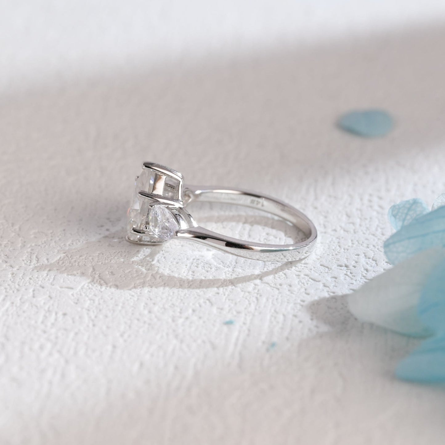CausYou pear cut moissanite engagement ring Solid Gold Pear Cut Moissanite Engagement Ring, Promise Ring, Proposal Ring, Gift for Woman, Wife