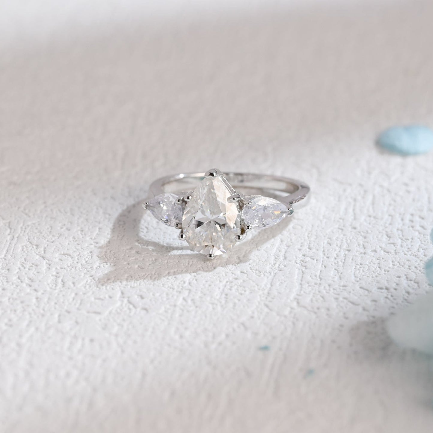 CausYou pear cut moissanite engagement ring Solid Gold Pear Cut Moissanite Engagement Ring, Promise Ring, Proposal Ring, Gift for Woman, Wife