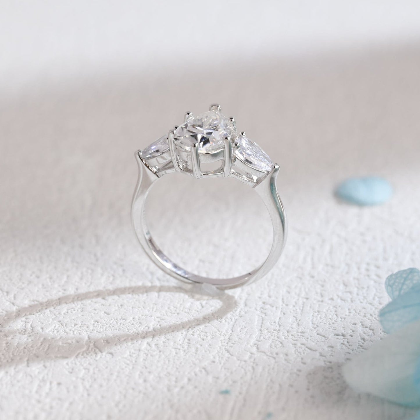 CausYou pear cut moissanite engagement ring Solid Gold Pear Cut Moissanite Engagement Ring, Promise Ring, Proposal Ring, Gift for Woman, Wife