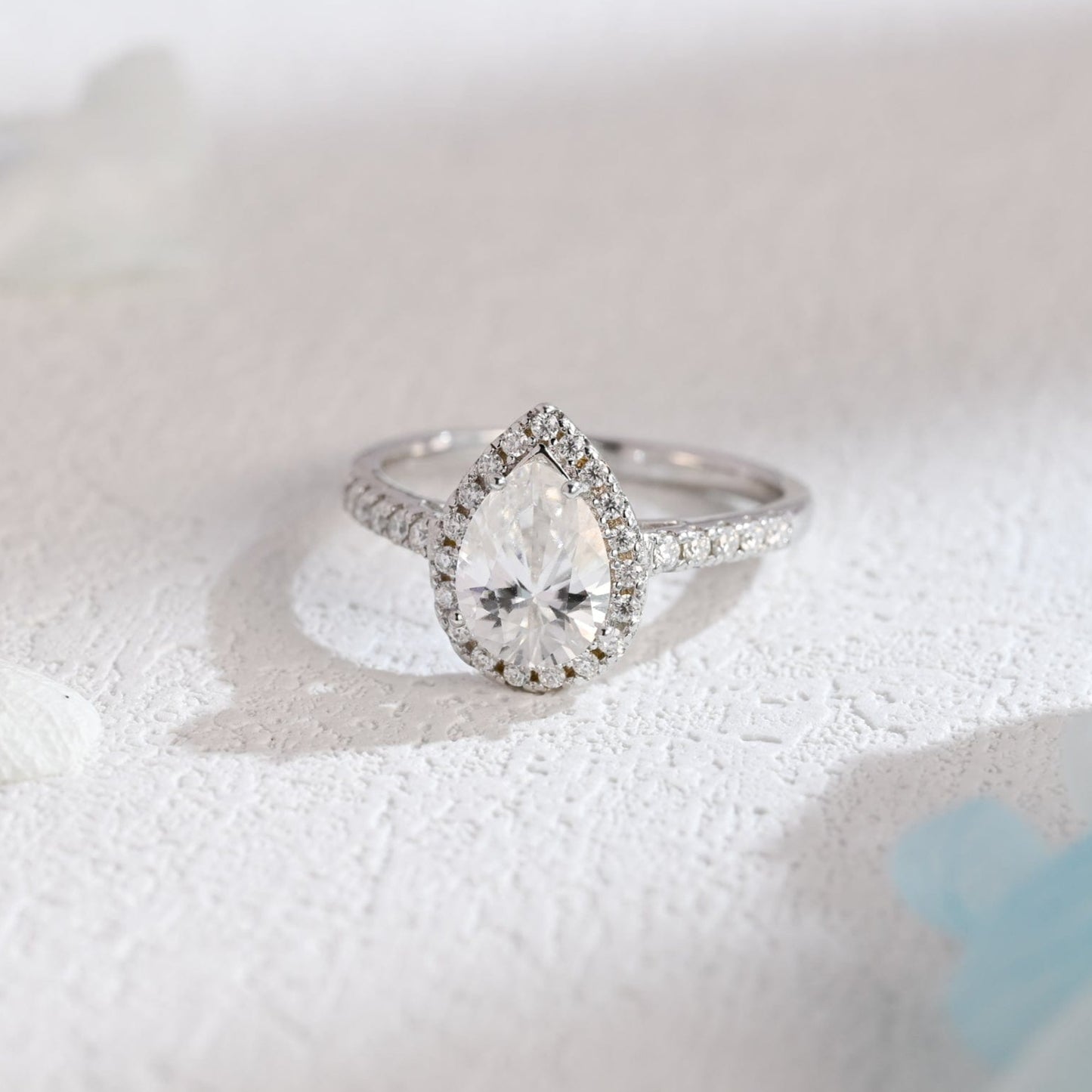 CausYou pear cut moissanite engagement ring Solid Gold Pear Cut Moissanite Engagement Ring, Promise Ring, Proposal Ring, Gift for Woman, Wife