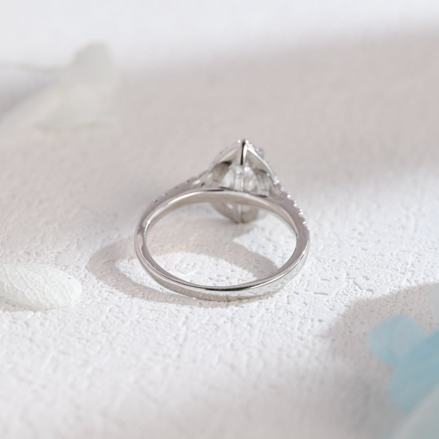 CausYou pear cut moissanite engagement ring Solid Gold Pear Cut Moissanite Engagement Ring, Promise Ring, Proposal Ring, Gift for Woman, Wife