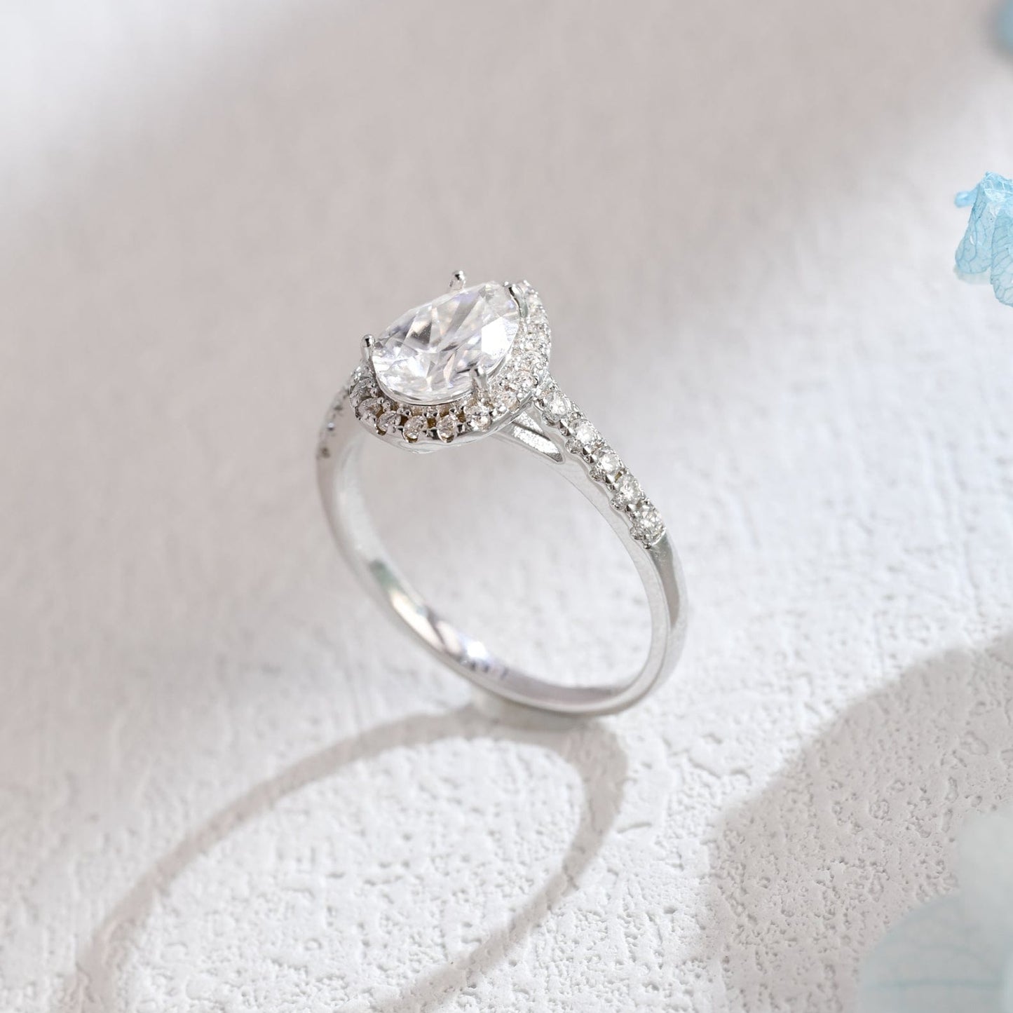 CausYou pear cut moissanite engagement ring Solid Gold Pear Cut Moissanite Engagement Ring, Promise Ring, Proposal Ring, Gift for Woman, Wife