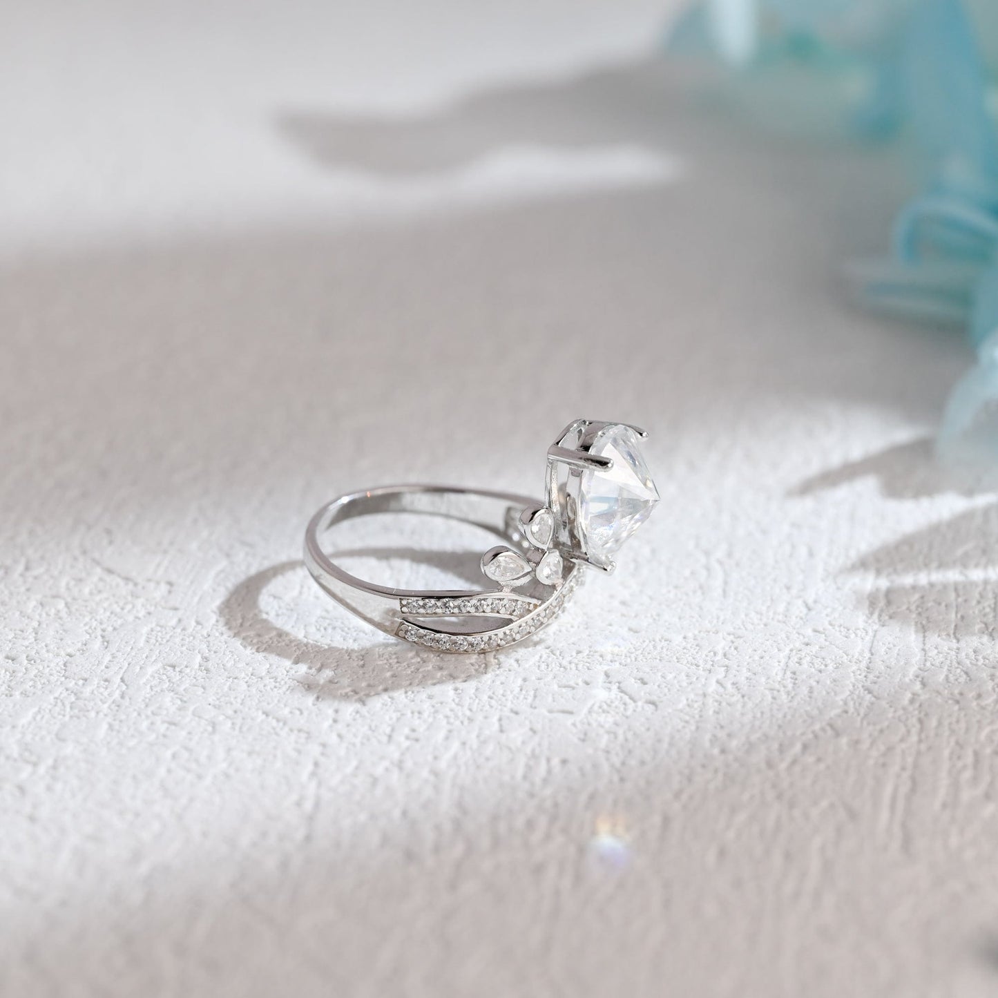 CausYou pear cut moissanite engagement ring Solid Gold Pear Cut Moissanite Engagement Ring, Promise Ring, Proposal Ring, Gift for Woman, Wife