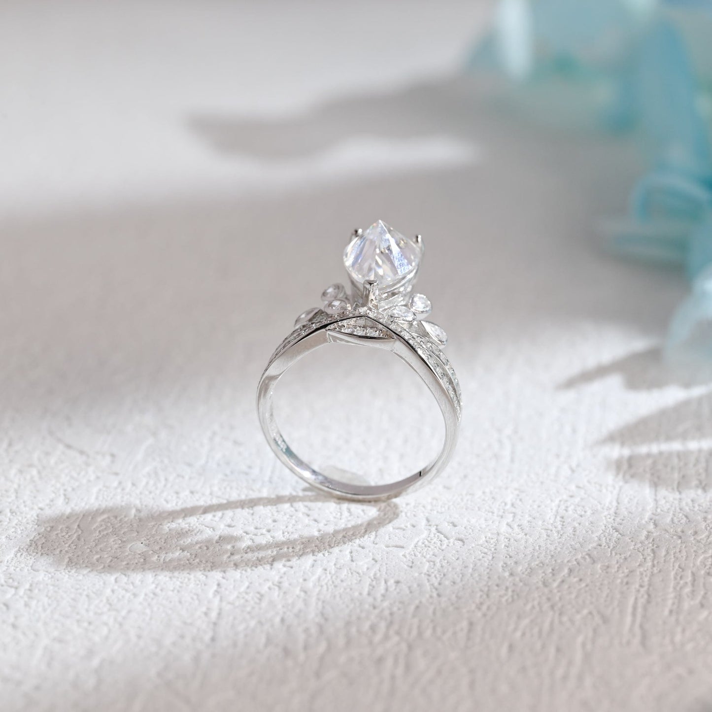 CausYou pear cut moissanite engagement ring Solid Gold Pear Cut Moissanite Engagement Ring, Promise Ring, Proposal Ring, Gift for Woman, Wife