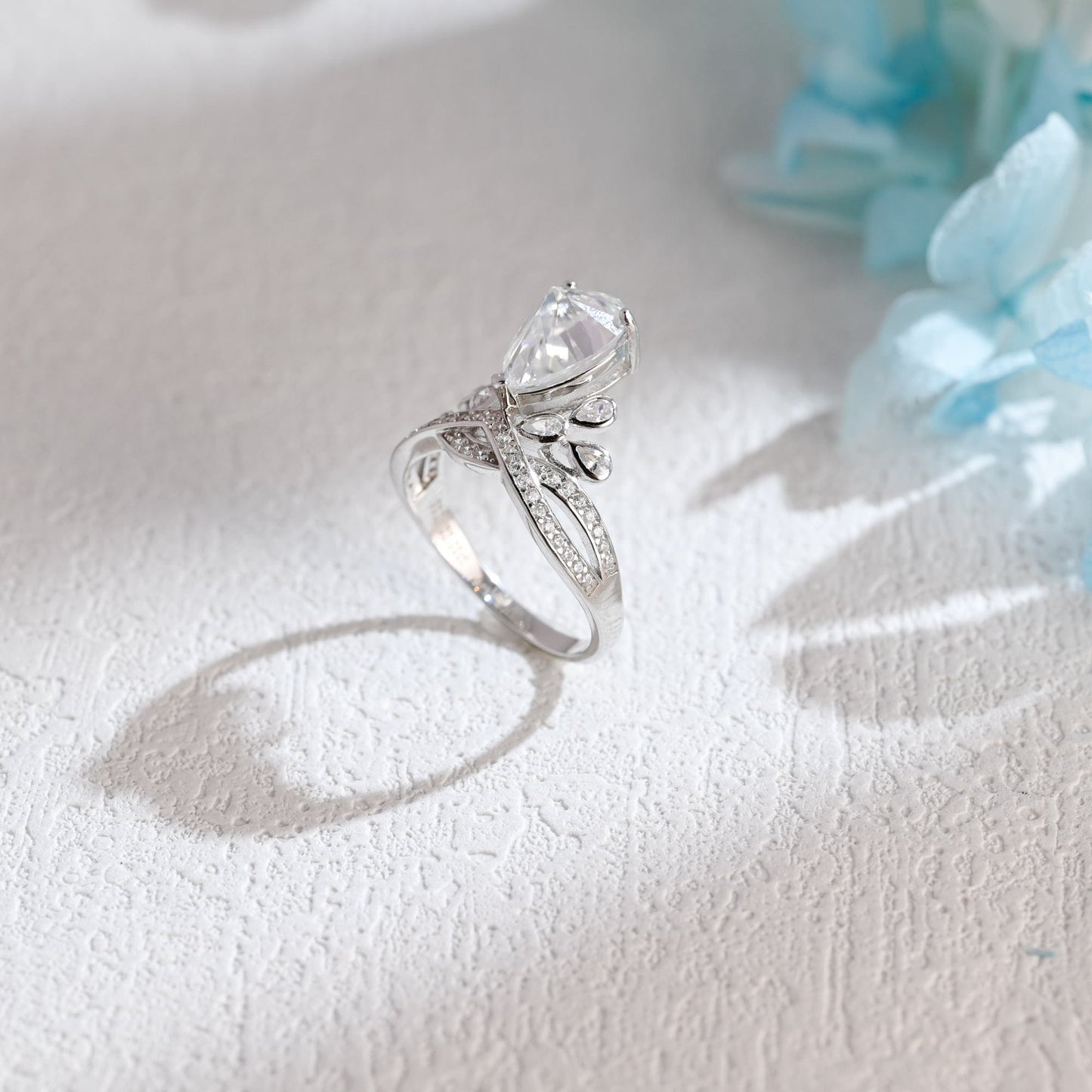 CausYou pear cut moissanite engagement ring Solid Gold Pear Cut Moissanite Engagement Ring, Promise Ring, Proposal Ring, Gift for Woman, Wife