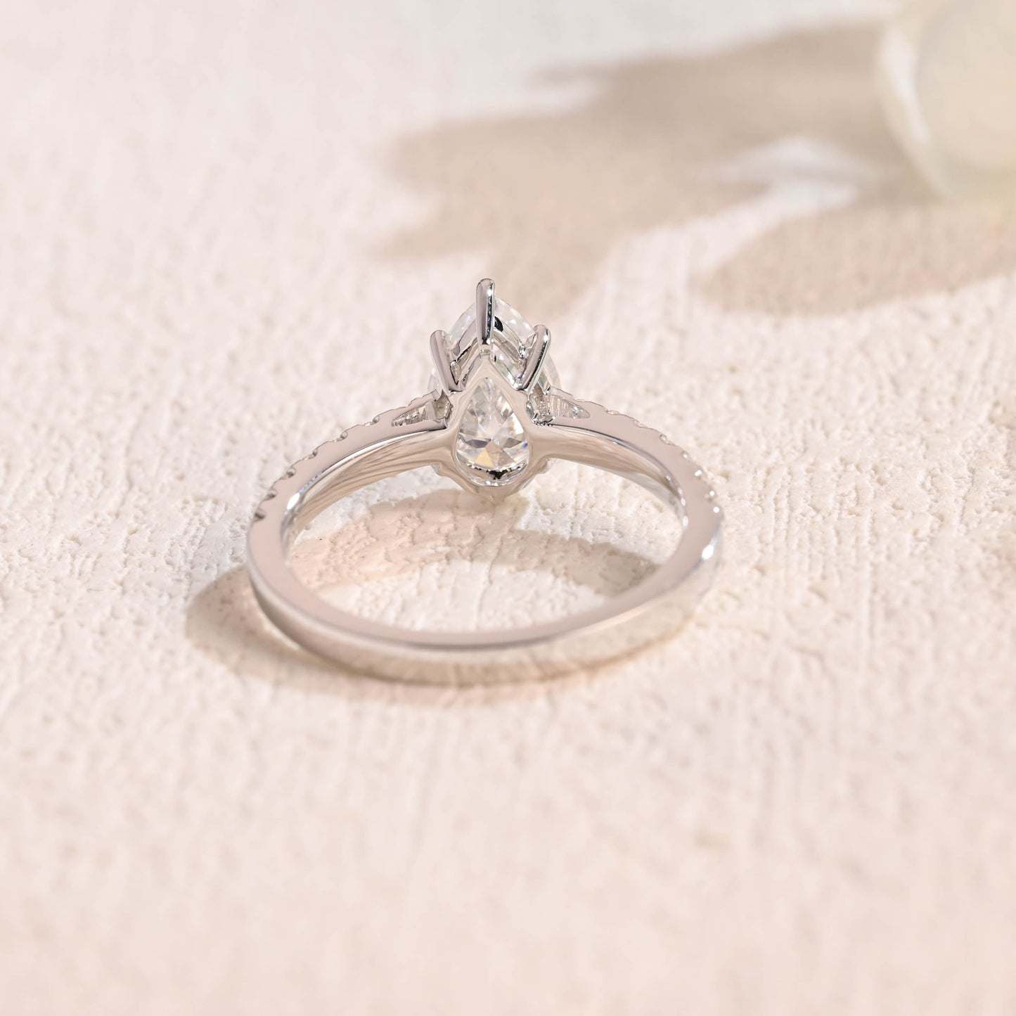 CausYou pear cut moissanite engagement ring Solid Gold Pear Cut Moissanite Engagement Ring, Promise Ring, Proposal Ring, Gift for Woman, Wife