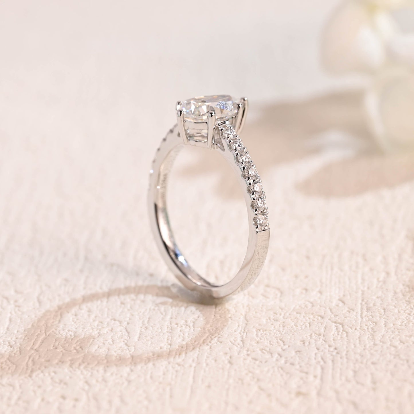 CausYou pear cut moissanite engagement ring Solid Gold Pear Cut Moissanite Engagement Ring, Promise Ring, Proposal Ring, Gift for Woman, Wife