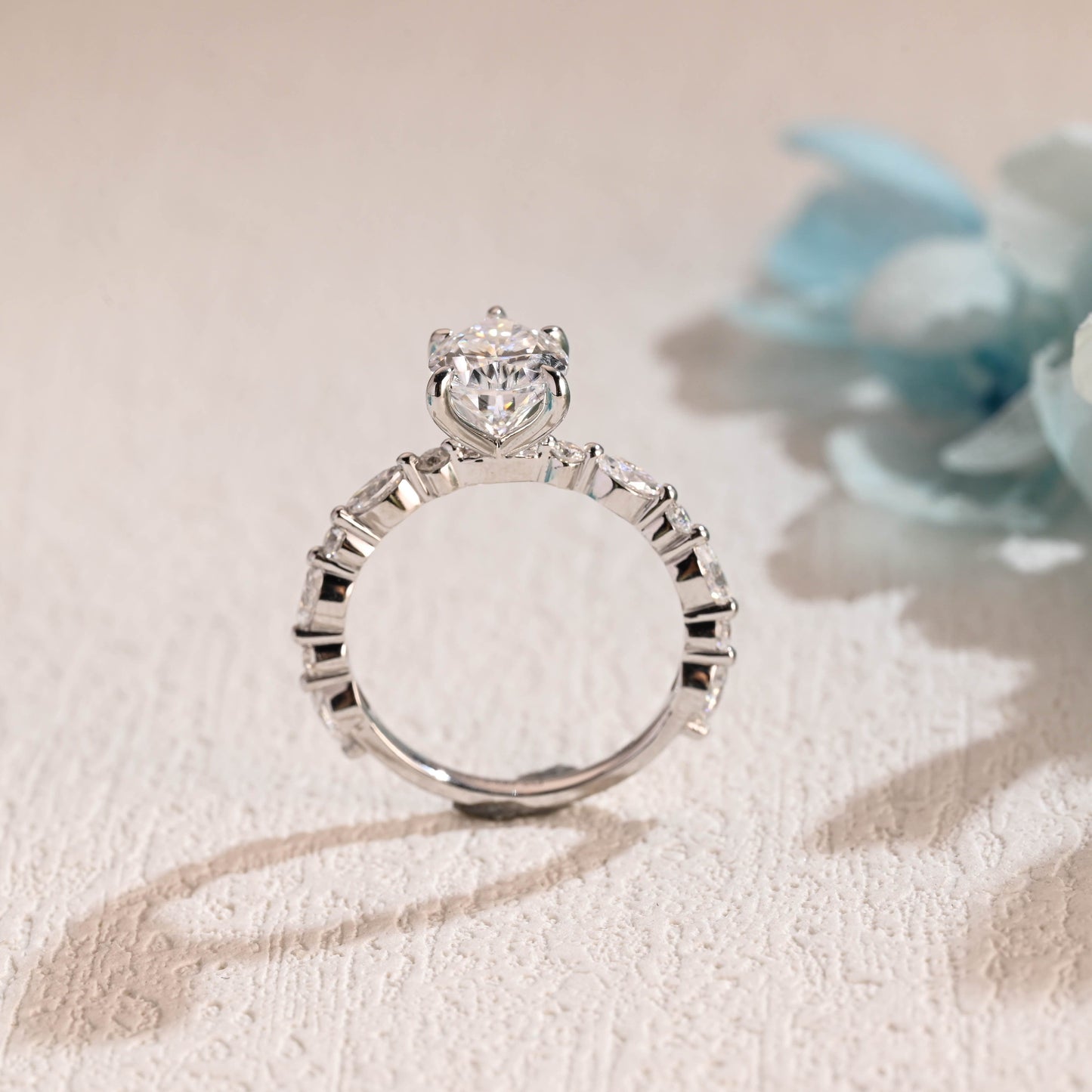 CausYou pear cut moissanite engagement ring Solid Gold Pear Cut Moissanite Engagement Ring, Promise Ring, Proposal Ring, Gift for Women Wife