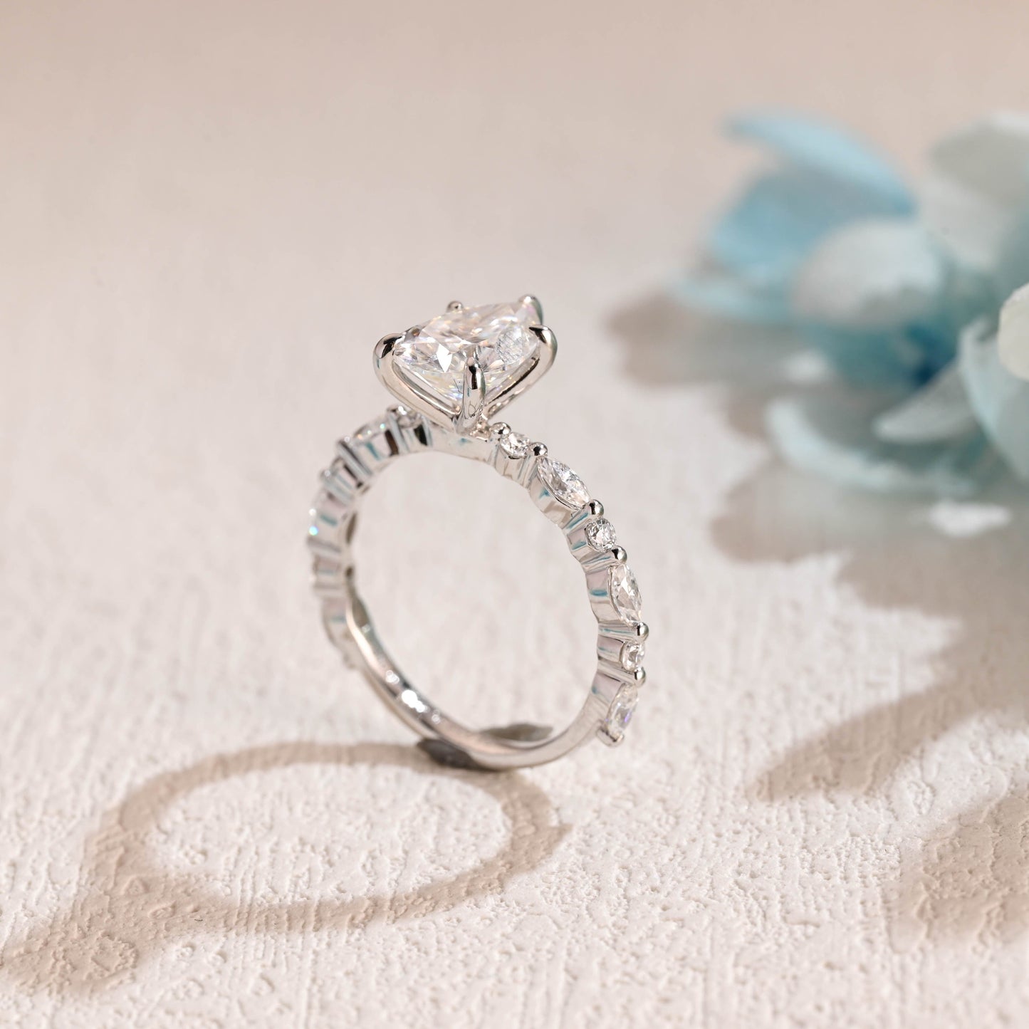 CausYou pear cut moissanite engagement ring Solid Gold Pear Cut Moissanite Engagement Ring, Promise Ring, Proposal Ring, Gift for Women Wife