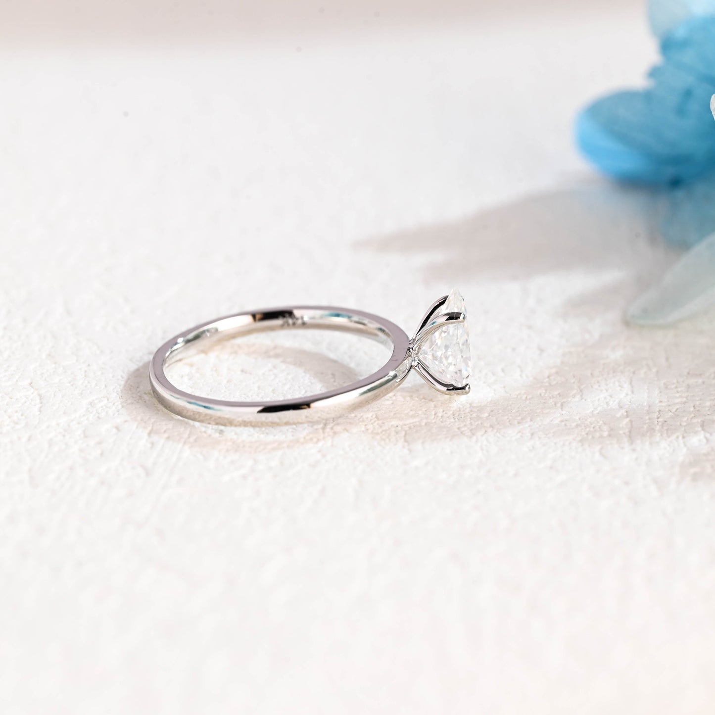CausYou pear cut moissanite engagement ring Solid Gold Pear Cut Moissanite Engagement Ring, Solitaire Promise Ring, Proposal Ring, Gift for Women Wife