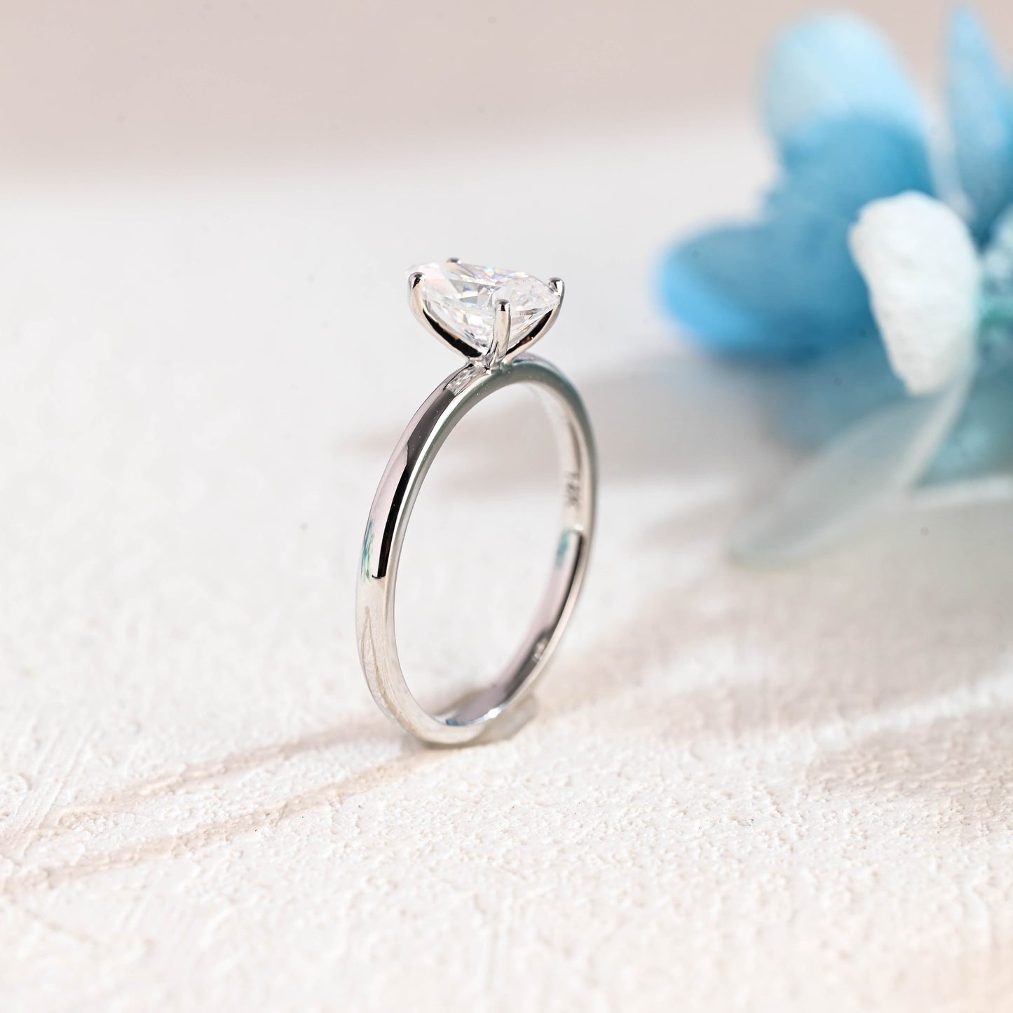 CausYou pear cut moissanite engagement ring Solid Gold Pear Cut Moissanite Engagement Ring, Solitaire Promise Ring, Proposal Ring, Gift for Women Wife