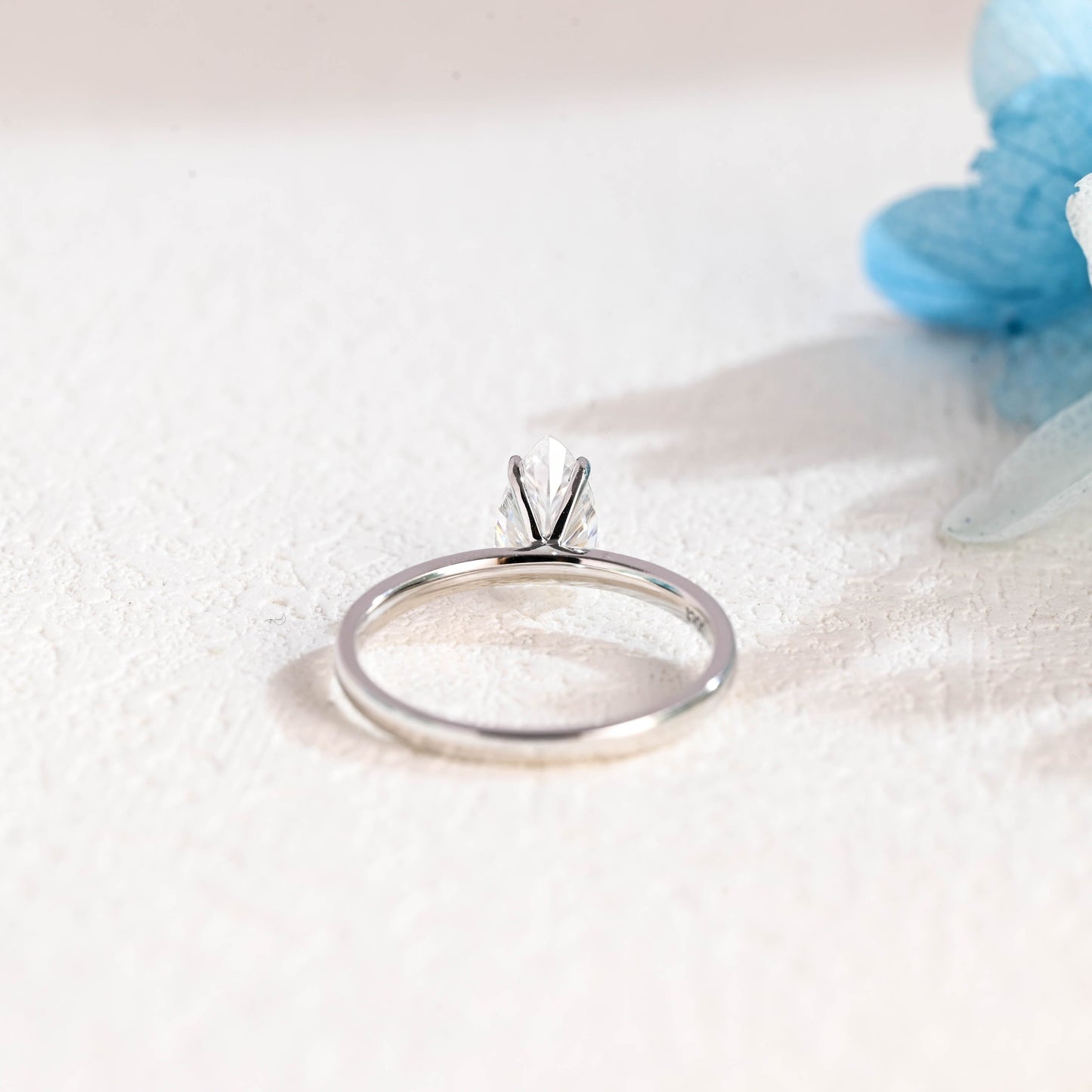 CausYou pear cut moissanite engagement ring Solid Gold Pear Cut Moissanite Engagement Ring, Solitaire Promise Ring, Proposal Ring, Gift for Women Wife