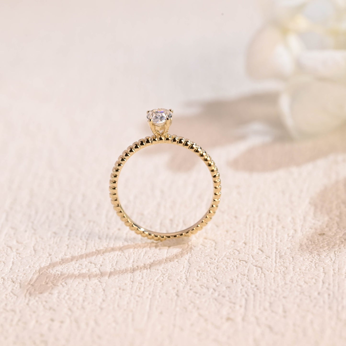 CausYou pear cut moissanite engagement ring Solid Gold Pear Cut Moissanite Engagement Ring, Solitaire Ring