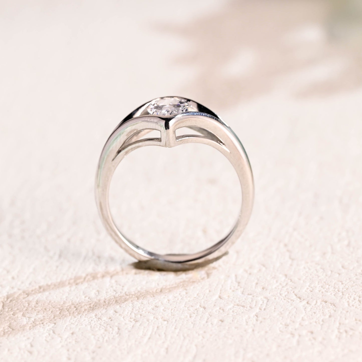 CausYou pear cut moissanite engagement ring Solid Gold Pear Cut Moissanite Engagement Ring Split Shank Ring, Solitaire Ring