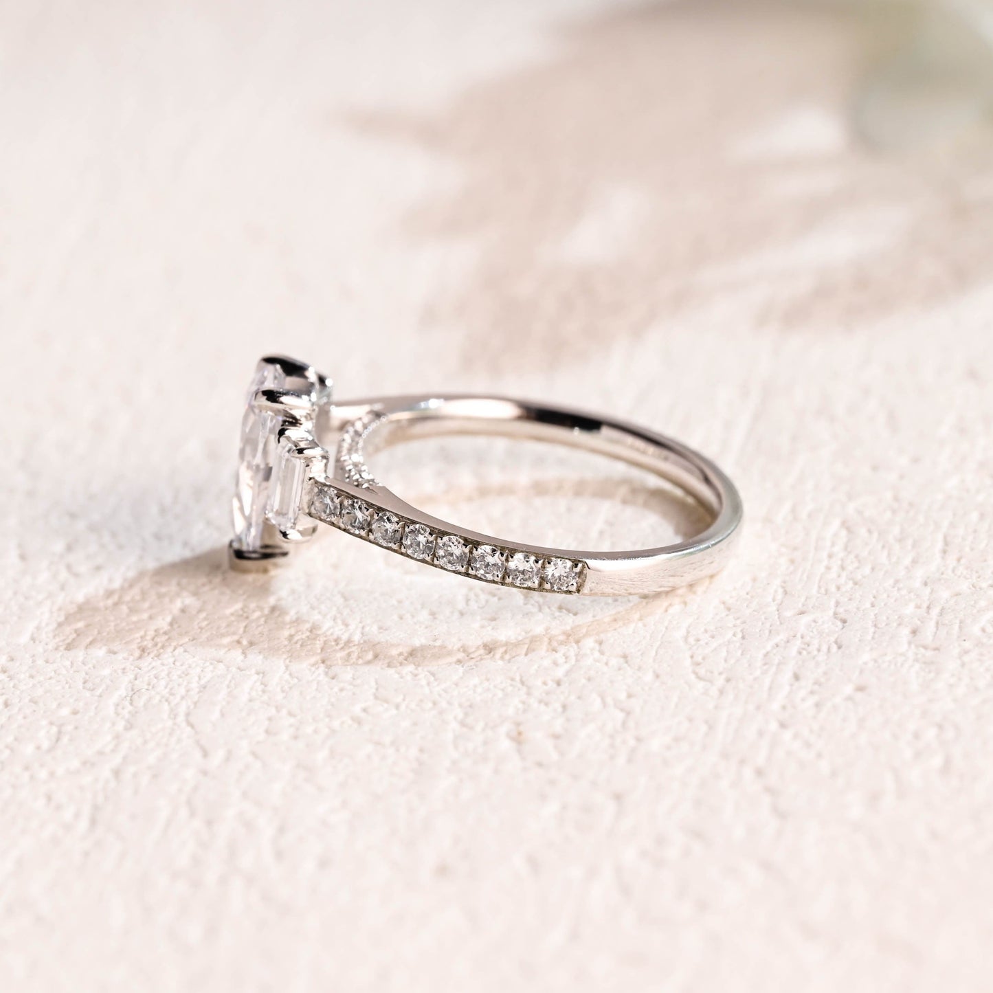 CausYou pear cut moissanite engagement ring Solid Gold Pear Cut Moissanite Engagement Ring, Three Stone Promise Ring, Proposal Ring, Gift for Women, Wife