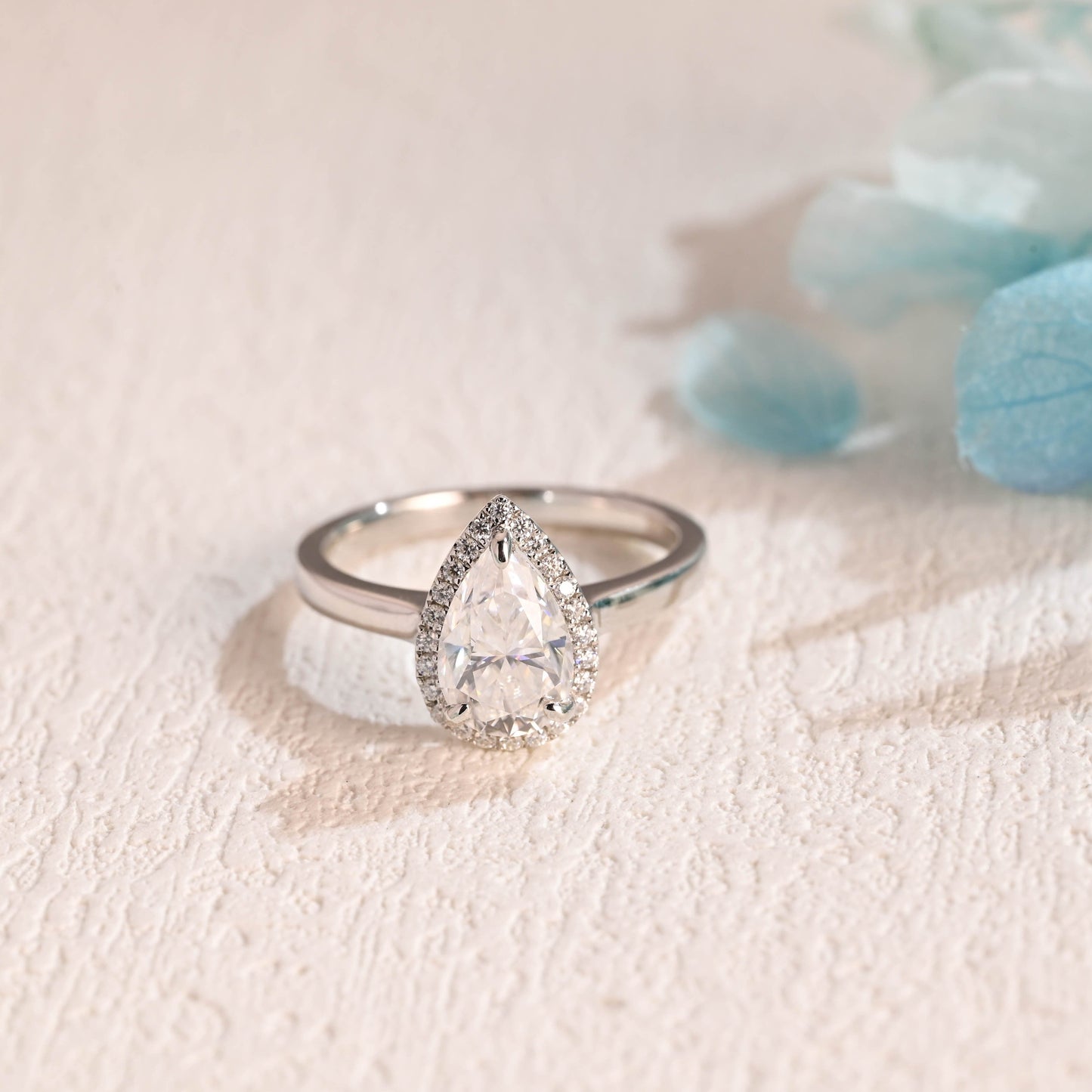 CausYou pear cut moissanite engagement ring Solid Gold Pear Cut Moissanite Engagement Ring, Wedding Ring, Promise Ring, Gift for Women Wife