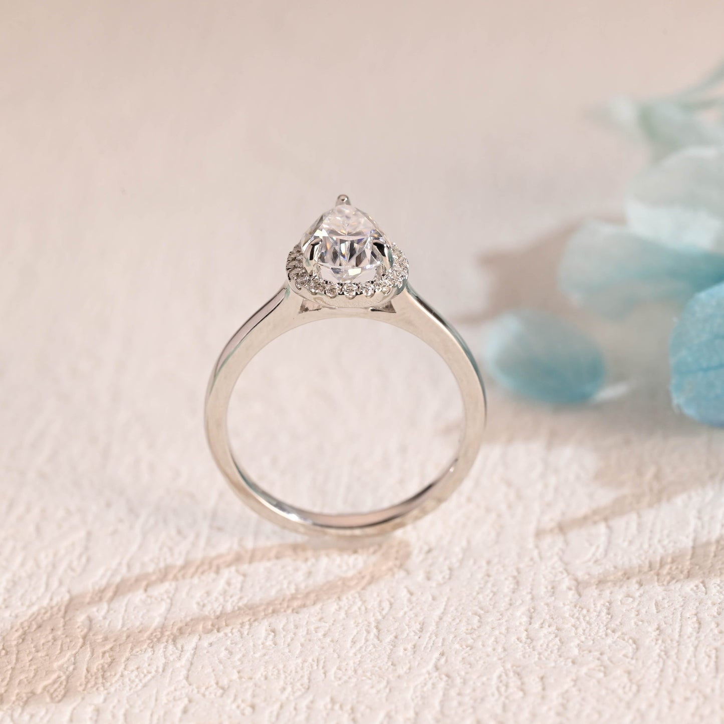 CausYou pear cut moissanite engagement ring Solid Gold Pear Cut Moissanite Engagement Ring, Wedding Ring, Promise Ring, Gift for Women Wife