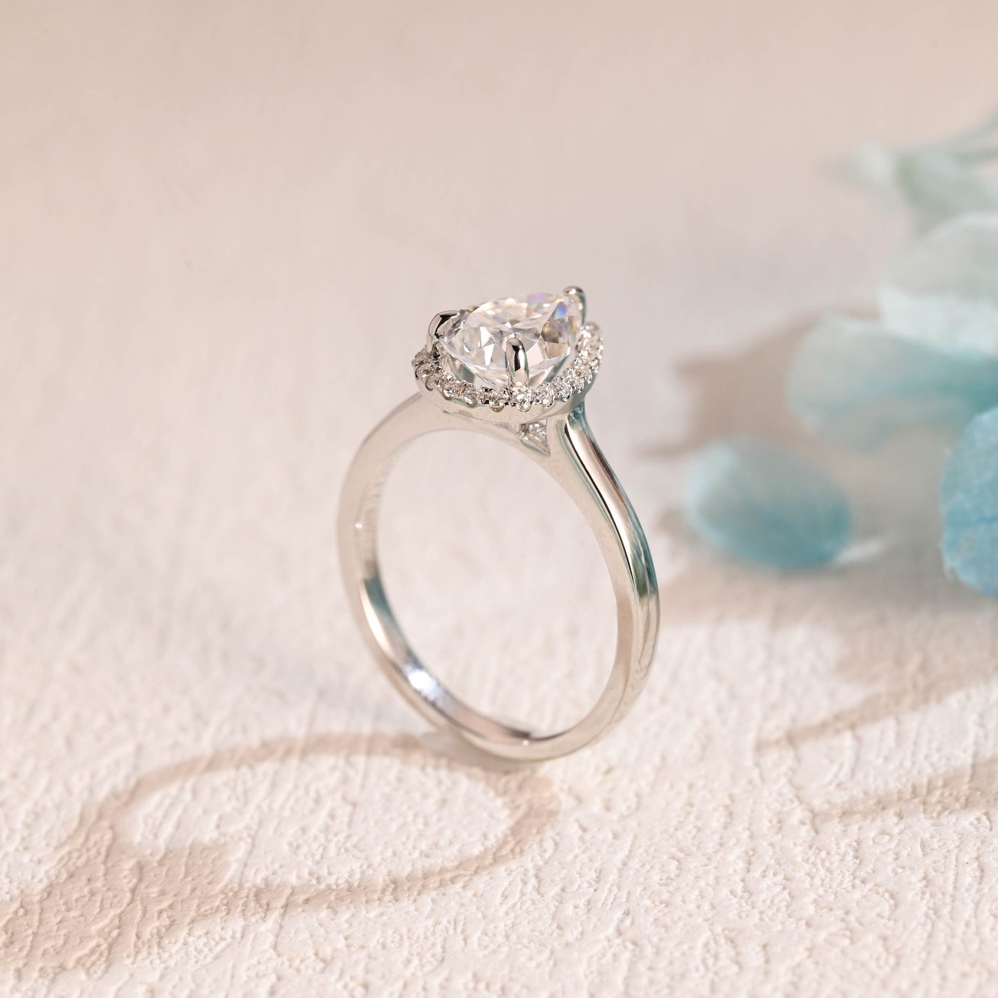 CausYou pear cut moissanite engagement ring Solid Gold Pear Cut Moissanite Engagement Ring, Wedding Ring, Promise Ring, Gift for Women Wife