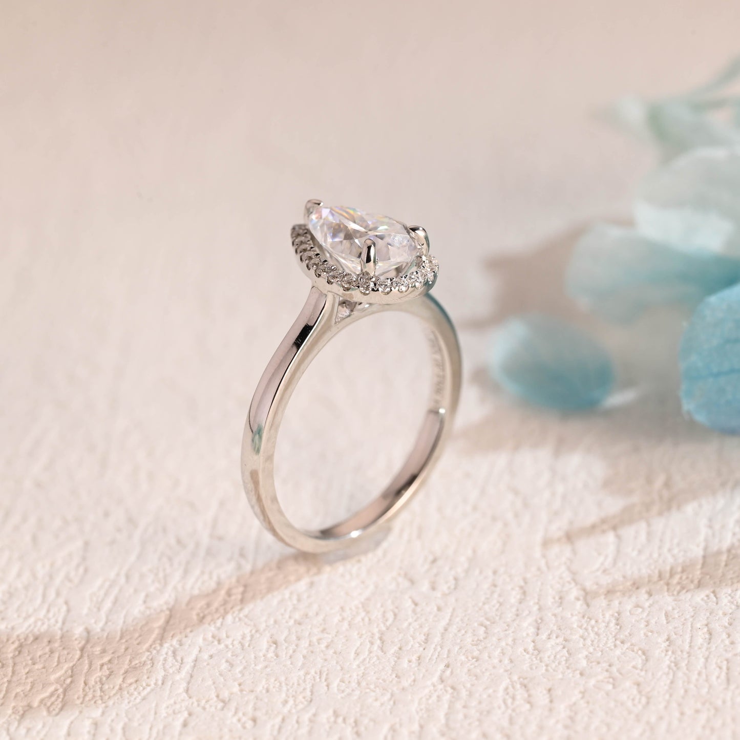 CausYou pear cut moissanite engagement ring Solid Gold Pear Cut Moissanite Engagement Ring, Wedding Ring, Promise Ring, Gift for Women Wife