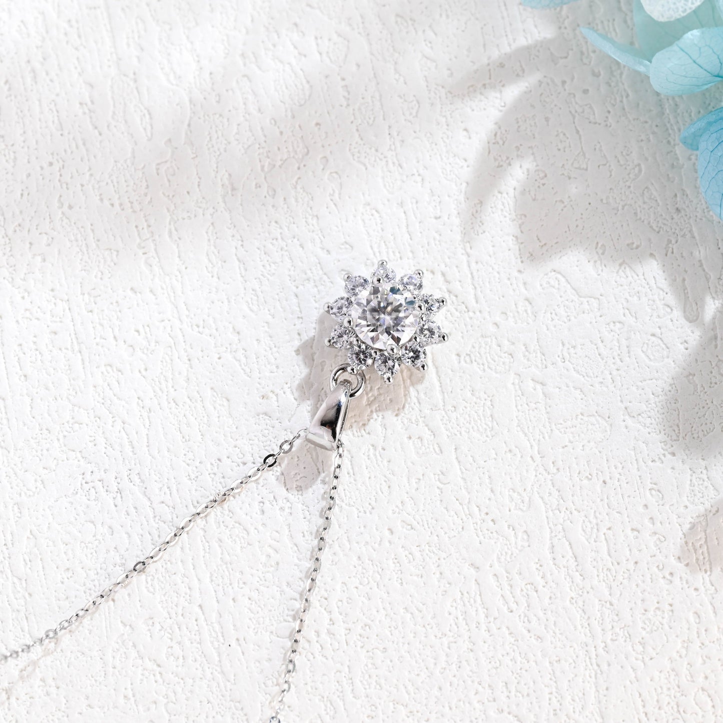 CausYou pendant CausYou Solid Gold Round Cut Moissanite Pendant, Wedding Necklace, Anniversary Gift for Woman, Wife