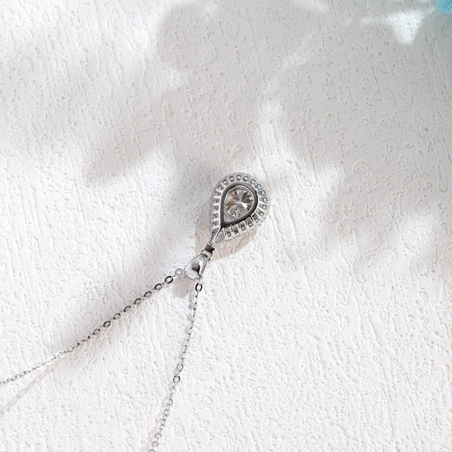 CausYou pendant Solid Gold Pear Cut Moissanite Pendant, Wedding Necklace, Anniversary Gift for Women, Wife