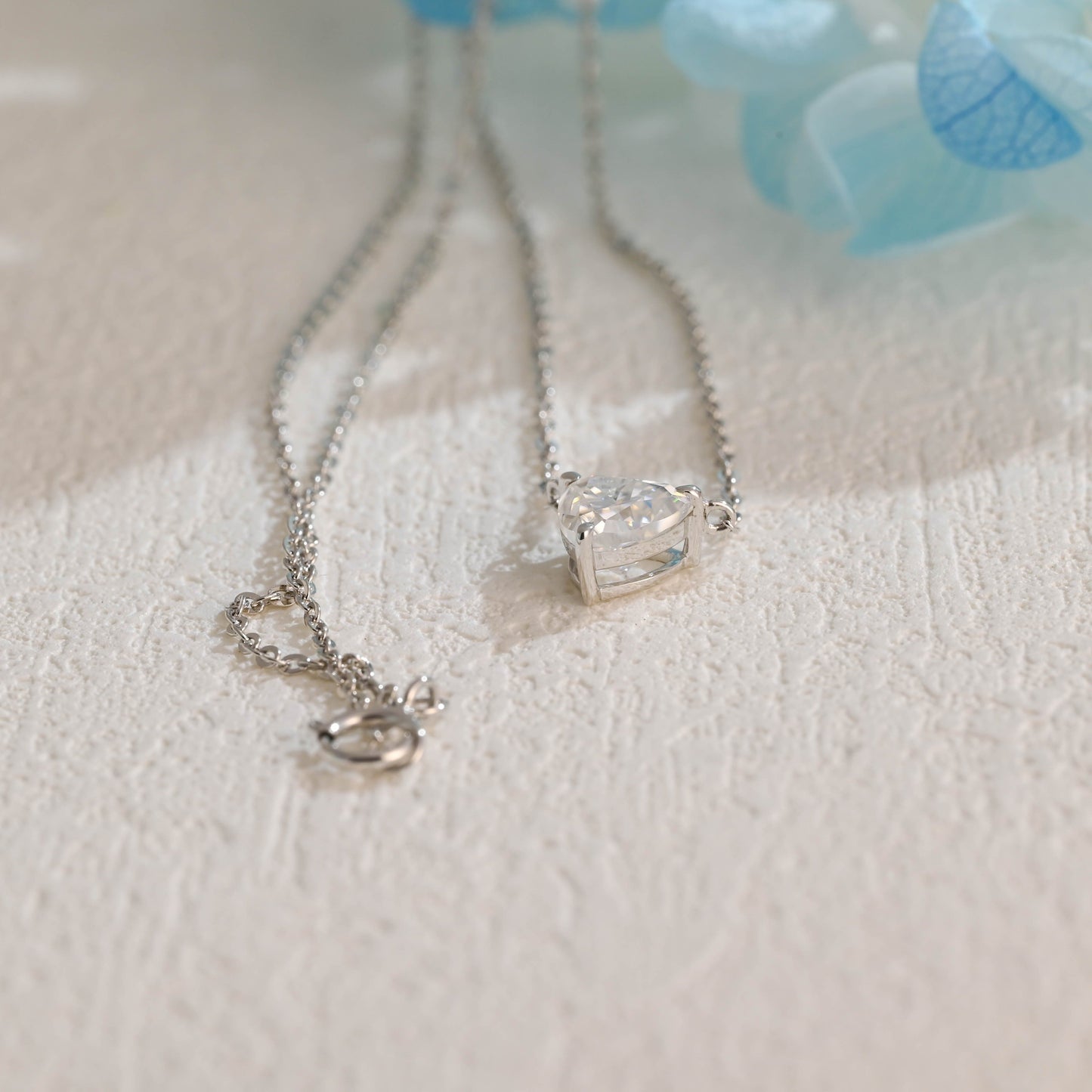 CausYou pendant Solid Gold Trillion Cut Moissanite Pendant, Solitaire Trilliant Necklace, Wedding Pendant, Anniversary Gift for Women