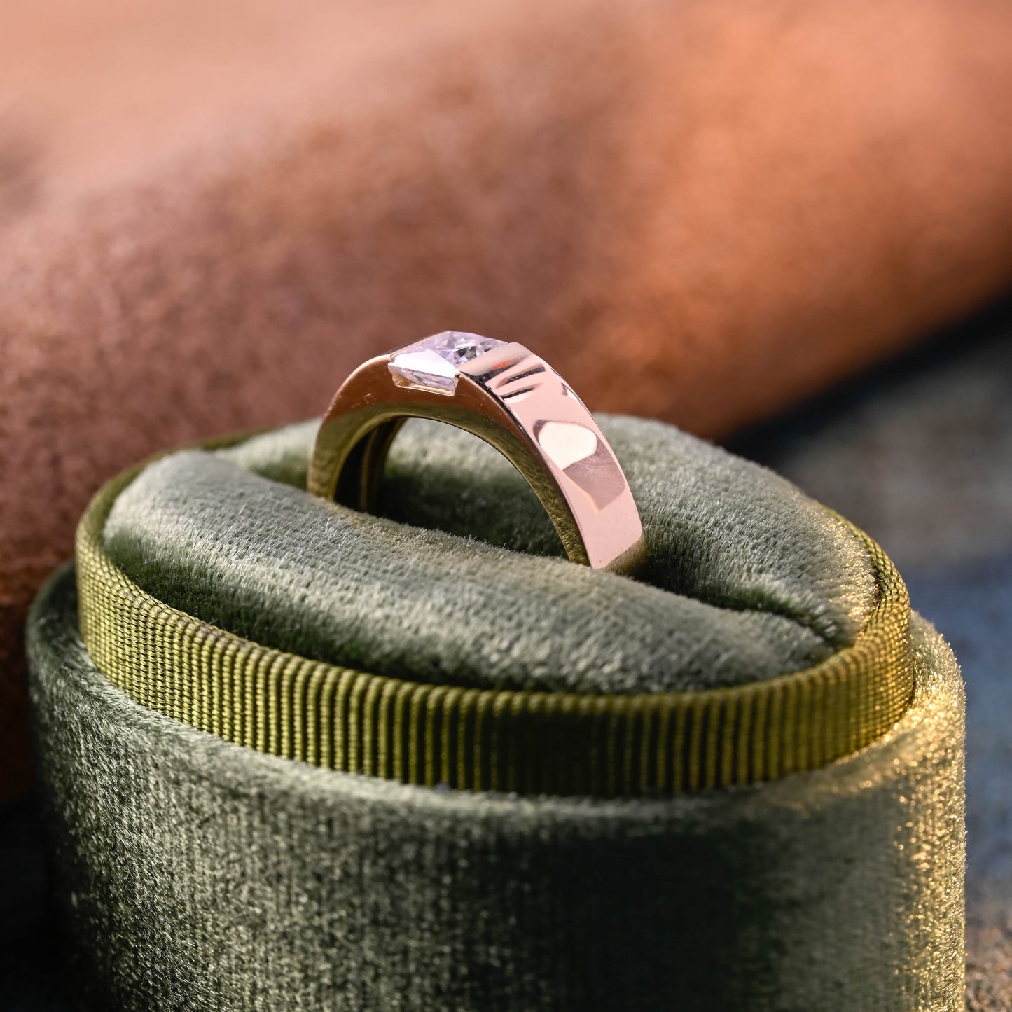 CausYou princess cut diamond engagement ring CausYou Solid Gold 5mm Width D/VS1 Princess Cut Lab Grown Diamond Wedding Band, Men's Ring, Gift for Husband