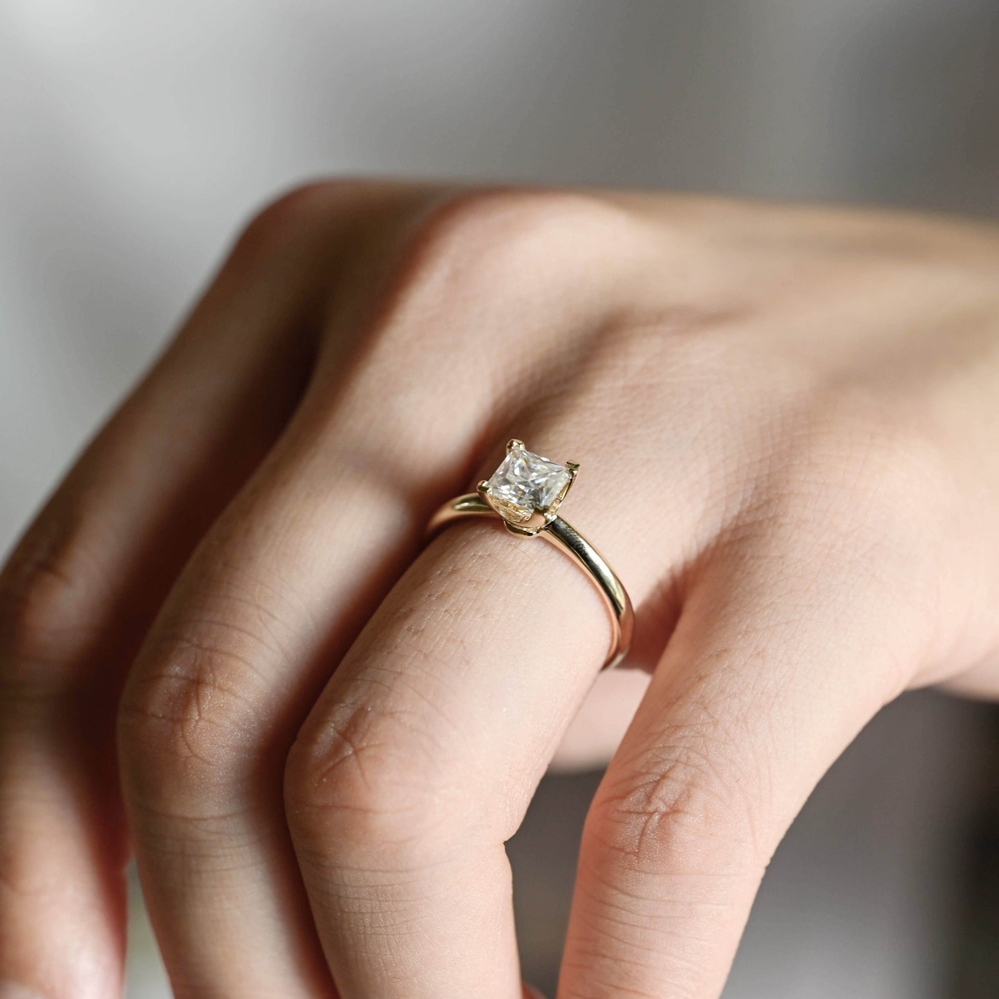 CausYou princess cut diamond engagement ring CausYou Solid Gold D/VS1 Princess Cut Diamond Engagement Ring, Lab Grown Diamond Solitaire Ring, Promise Ring, Gift for Women Wife