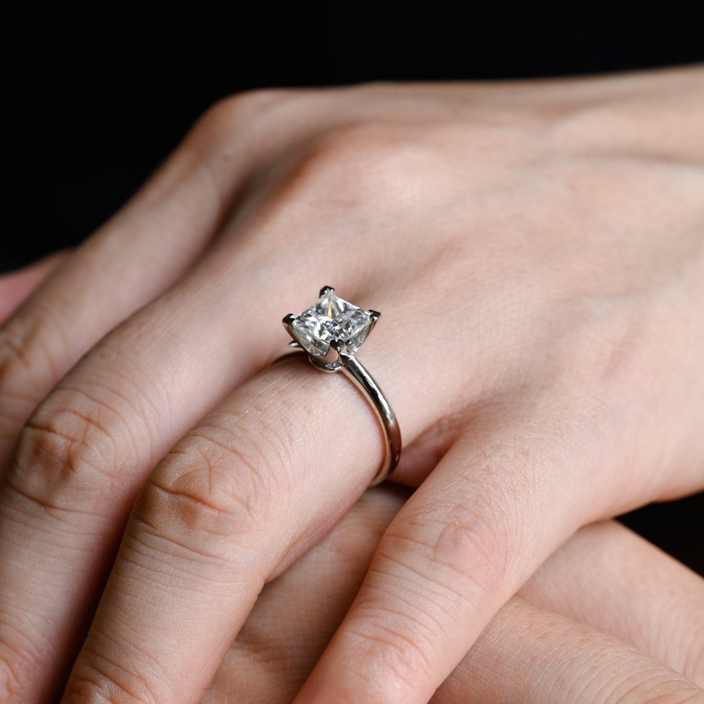 CausYou princess cut diamond engagement ring CausYou Solid Gold D/VS1 Princess Cut Diamond Engagement Ring, Lab Grown Diamond Solitaire Ring, Promise Ring, Gift for Women Wife