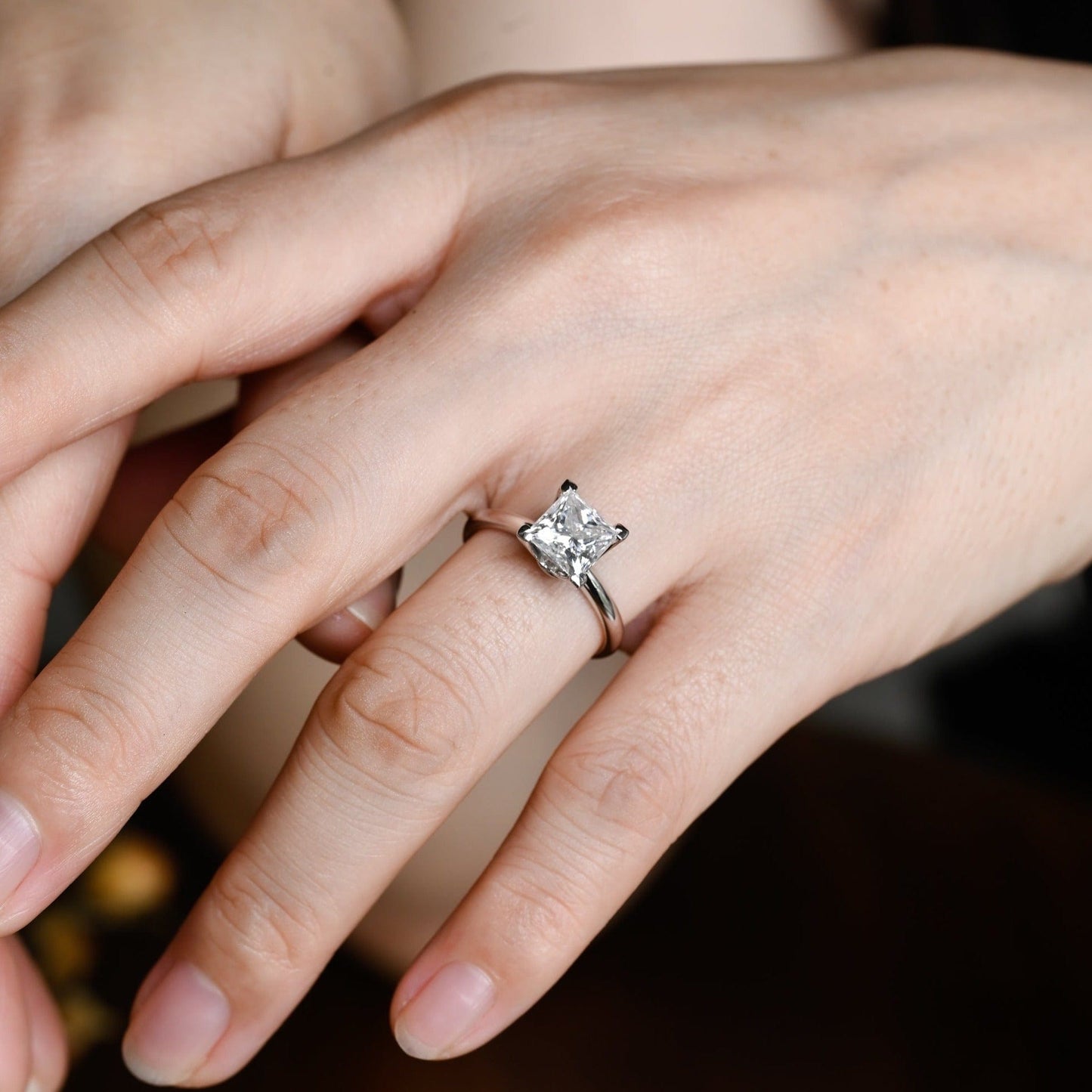 CausYou princess cut diamond engagement ring CausYou Solid Gold D/VS1 Princess Cut Diamond Engagement Ring, Lab Grown Diamond Solitaire Ring, Promise Ring, Gift for Women Wife