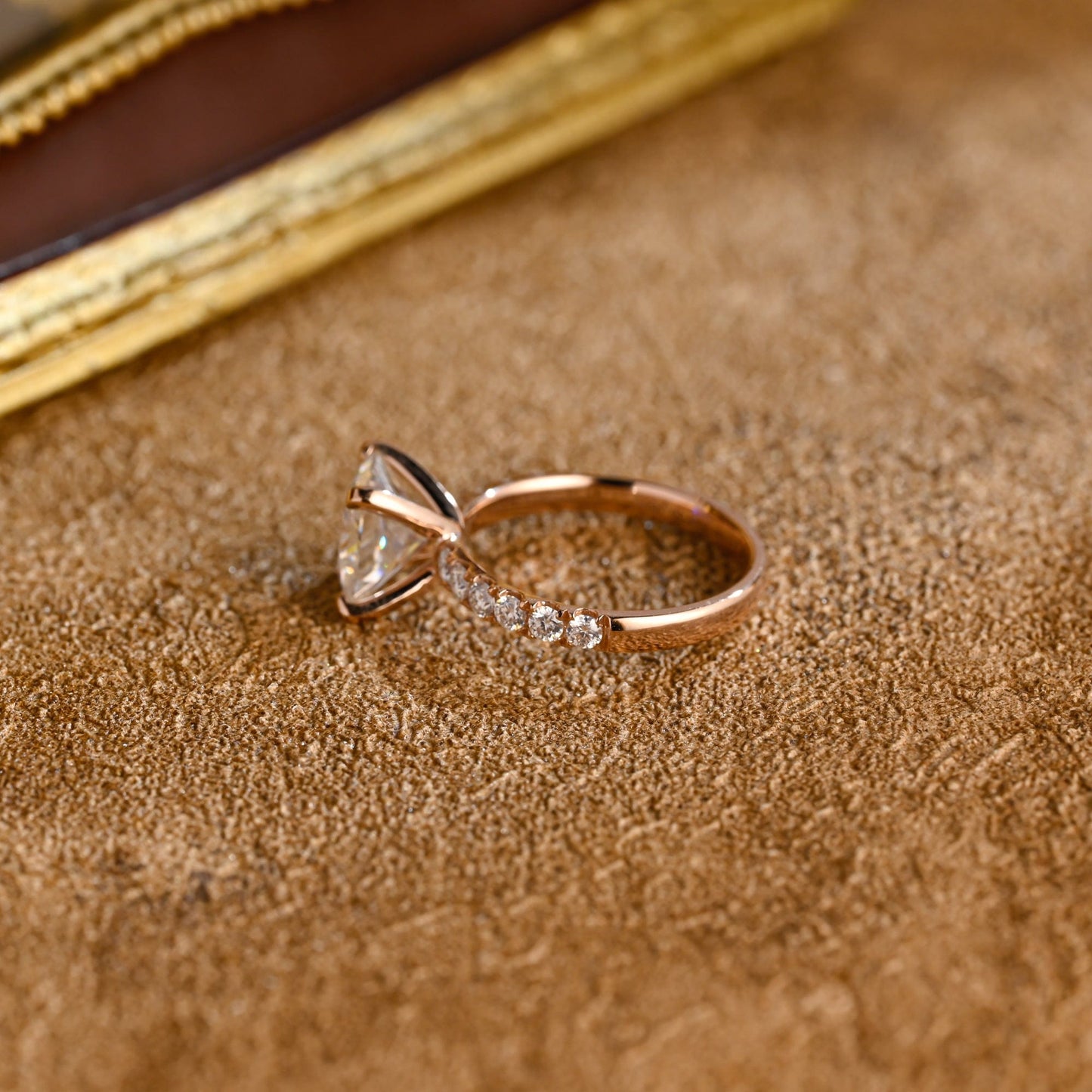 CausYou princess cut diamond engagement ring CausYou Solid Gold D/VS1 Princess Cut Lab Grown Diamond Ring, Pave Engagement Ring, Bridal Wedding Ring