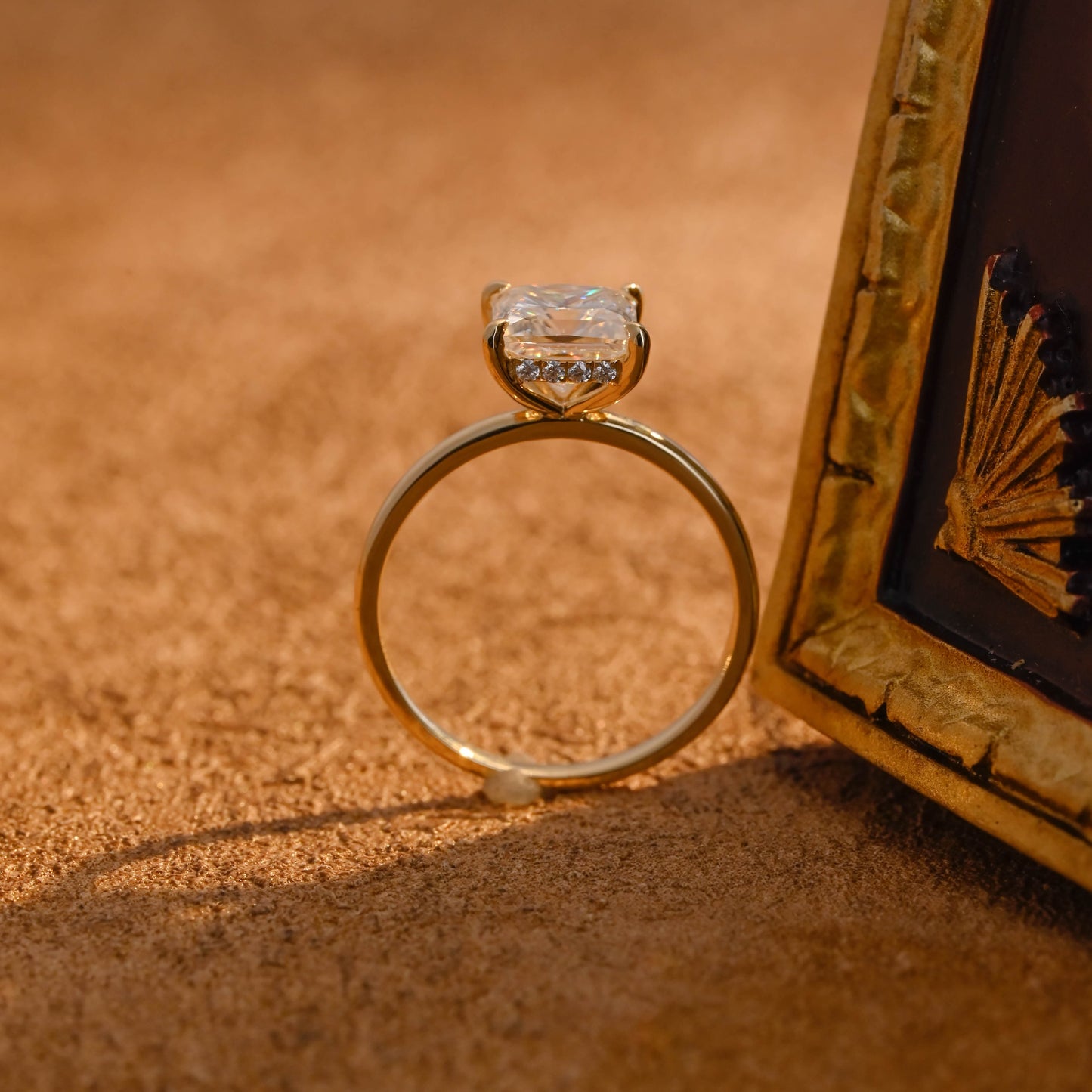 CausYou princess cut diamond engagement ring CausYou Solid Gold D/VS1 Princess Cut Lab Grown Diamond Wedding Ring, Hidden Halo Engagement Bridal Ring for Her