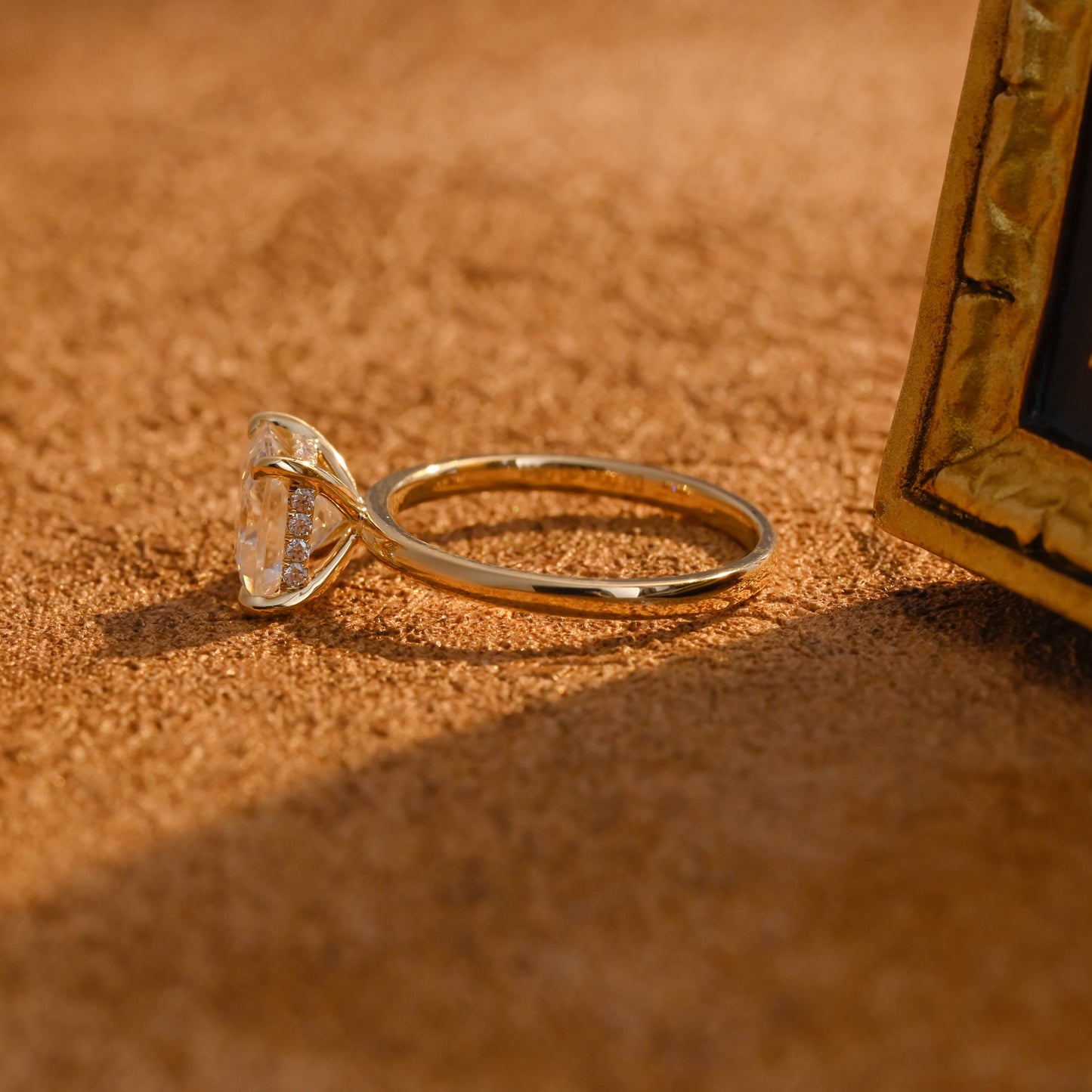 CausYou princess cut diamond engagement ring CausYou Solid Gold D/VS1 Princess Cut Lab Grown Diamond Wedding Ring, Hidden Halo Engagement Bridal Ring for Her