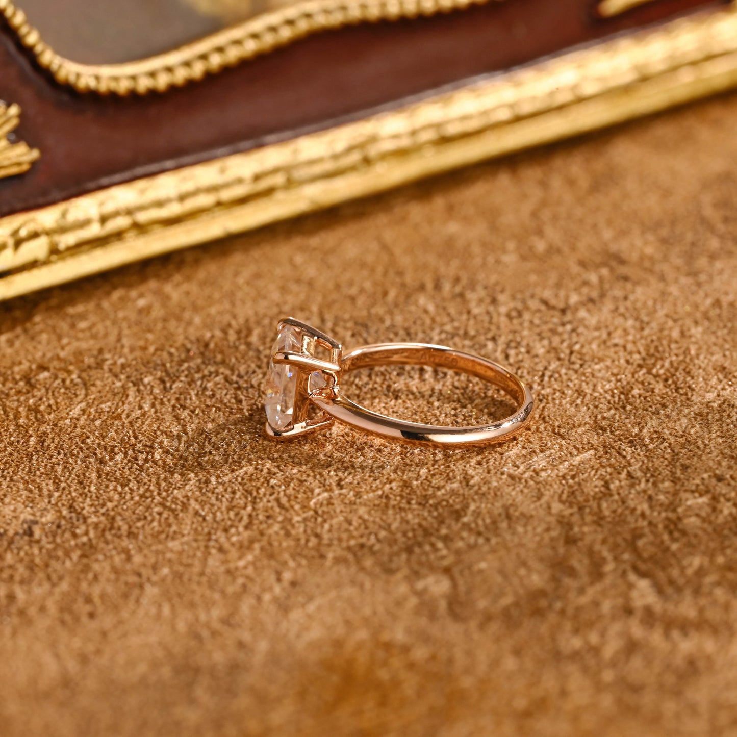 CausYou princess cut diamond engagement ring CausYou Solid Gold D/VS1 Princess Cut Lab Grown Diamond Wedding Ring, Low Setting Engagement Bridal Ring