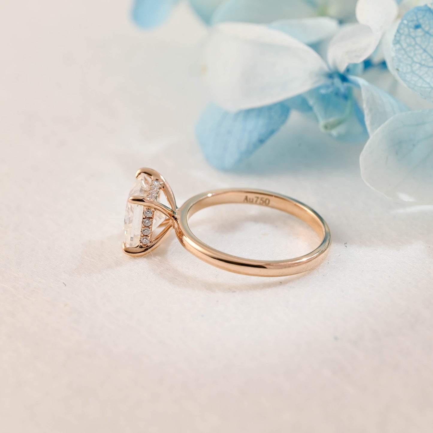 CausYou princess cut moissanite engagement ring CausYou Solid Gold Princess Moissanite Engagement Ring, Hidden Halo Square Cut Wedding Ring Promise Ring for Women