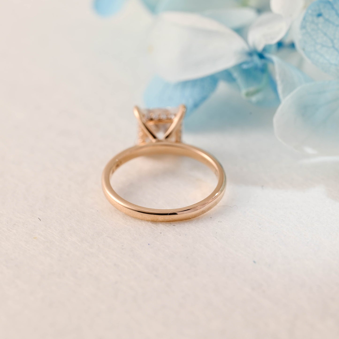 CausYou princess cut moissanite engagement ring CausYou Solid Gold Princess Moissanite Engagement Ring, Hidden Halo Square Cut Wedding Ring Promise Ring for Women