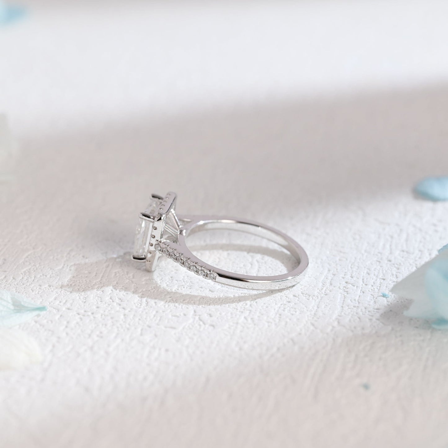 CausYou princess cut moissanite engagement ring Solid Gold Princess Cut Moissanite Engagement Ring, Promise Ring, Proposal Ring, Gift for Woman, Wife