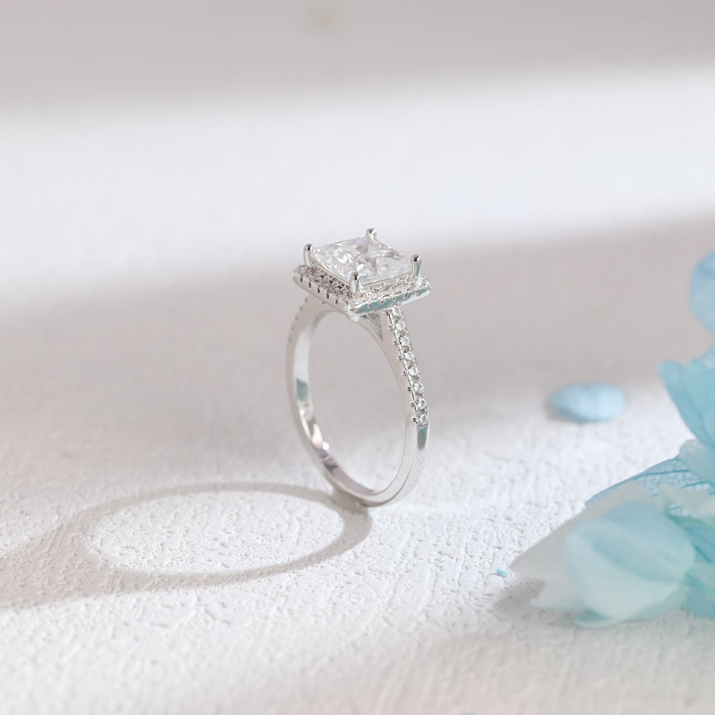CausYou princess cut moissanite engagement ring Solid Gold Princess Cut Moissanite Engagement Ring, Promise Ring, Proposal Ring, Gift for Woman, Wife
