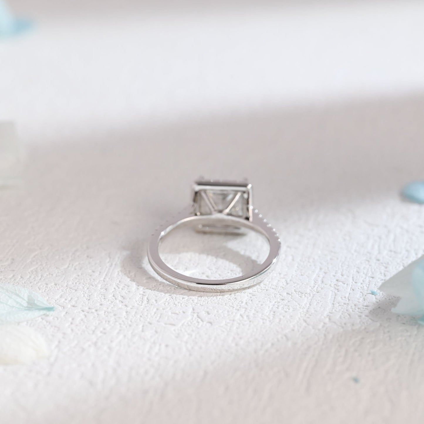 CausYou princess cut moissanite engagement ring Solid Gold Princess Cut Moissanite Engagement Ring, Promise Ring, Proposal Ring, Gift for Woman, Wife