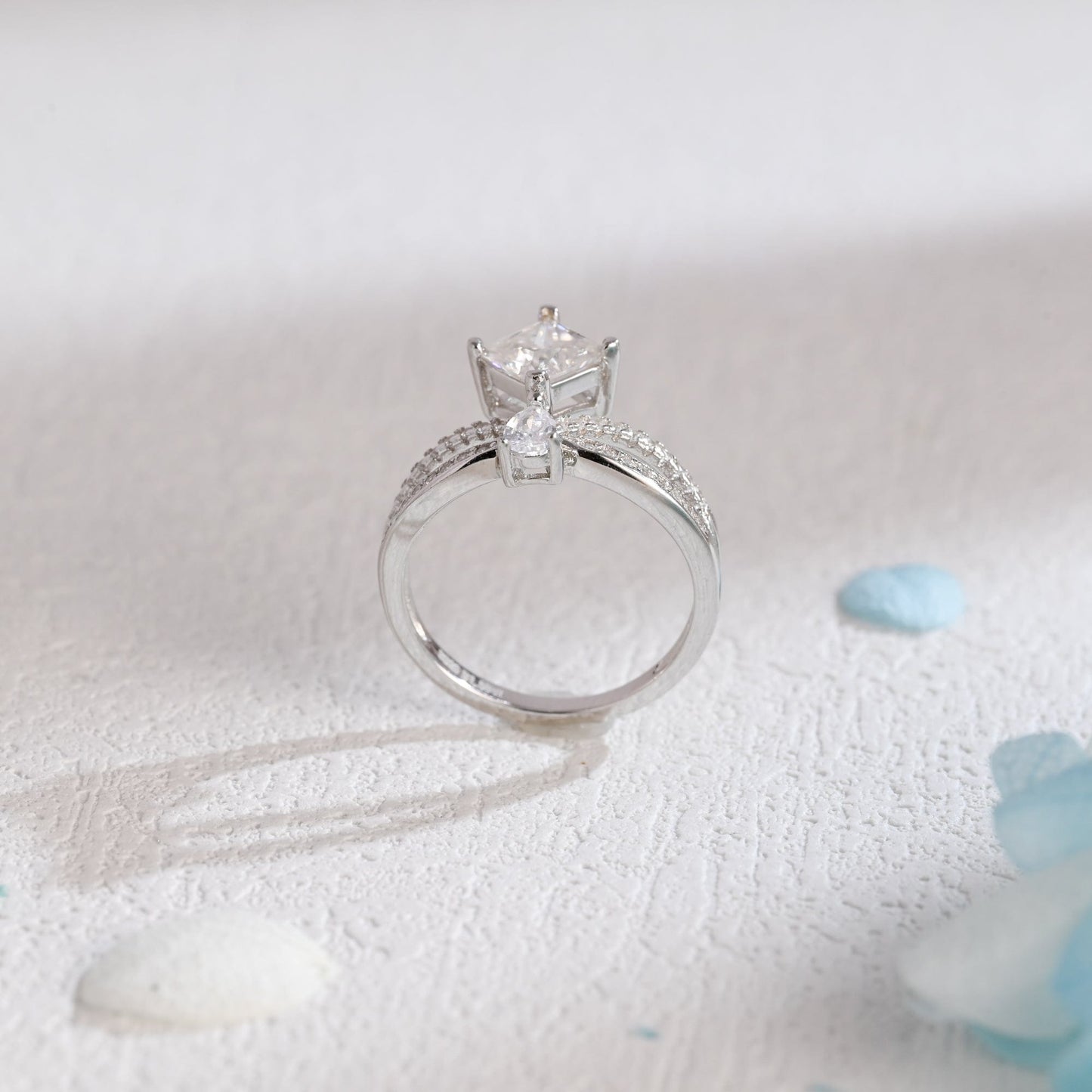 CausYou princess cut moissanite engagement ring Solid Gold Princess Cut Moissanite Engagement Ring, Promise Ring, Proposal Ring, Gift for Woman, Wife