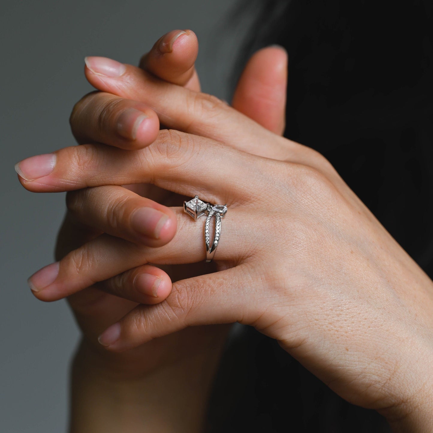 CausYou princess cut moissanite engagement ring Solid Gold Princess Cut Moissanite Engagement Ring, Promise Ring, Proposal Ring, Gift for Woman, Wife