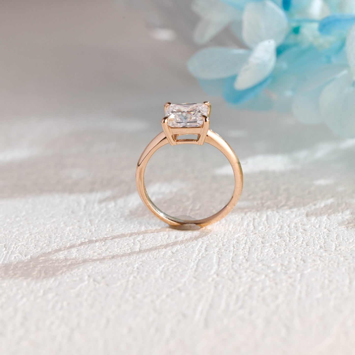 CausYou princess cut moissanite engagement ring Solid Gold Princess Cut Moissanite Engagement Ring, Solitaire Promise Ring, Proposal Ring, Gift for Woman, Wife