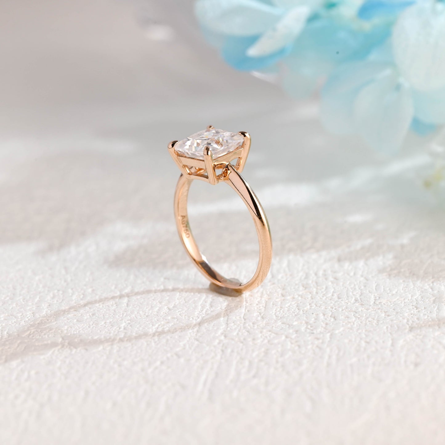 CausYou princess cut moissanite engagement ring Solid Gold Princess Cut Moissanite Engagement Ring, Solitaire Promise Ring, Proposal Ring, Gift for Woman, Wife