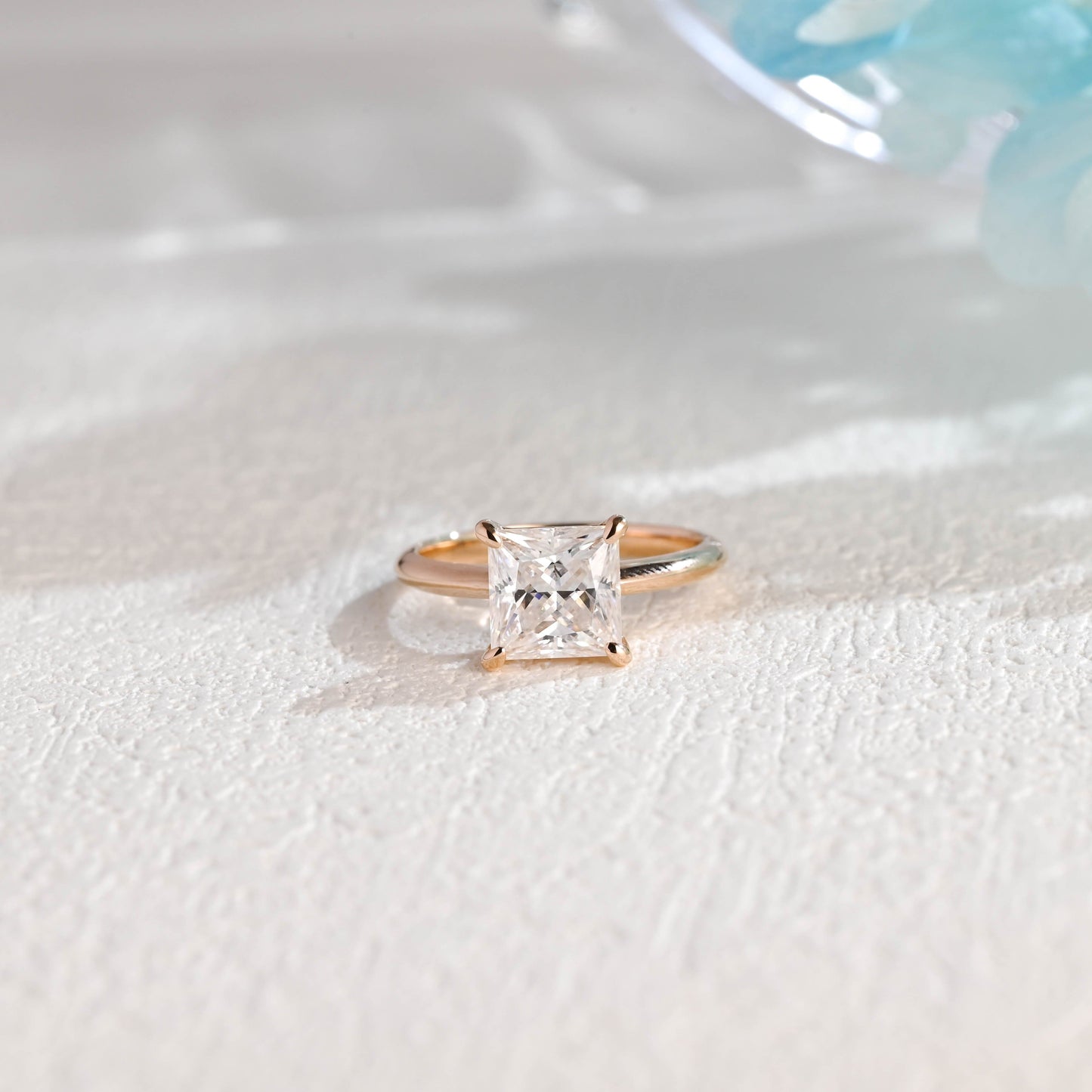 CausYou princess cut moissanite engagement ring Solid Gold Princess Cut Moissanite Engagement Ring, Solitaire Promise Ring, Proposal Ring, Gift for Woman, Wife