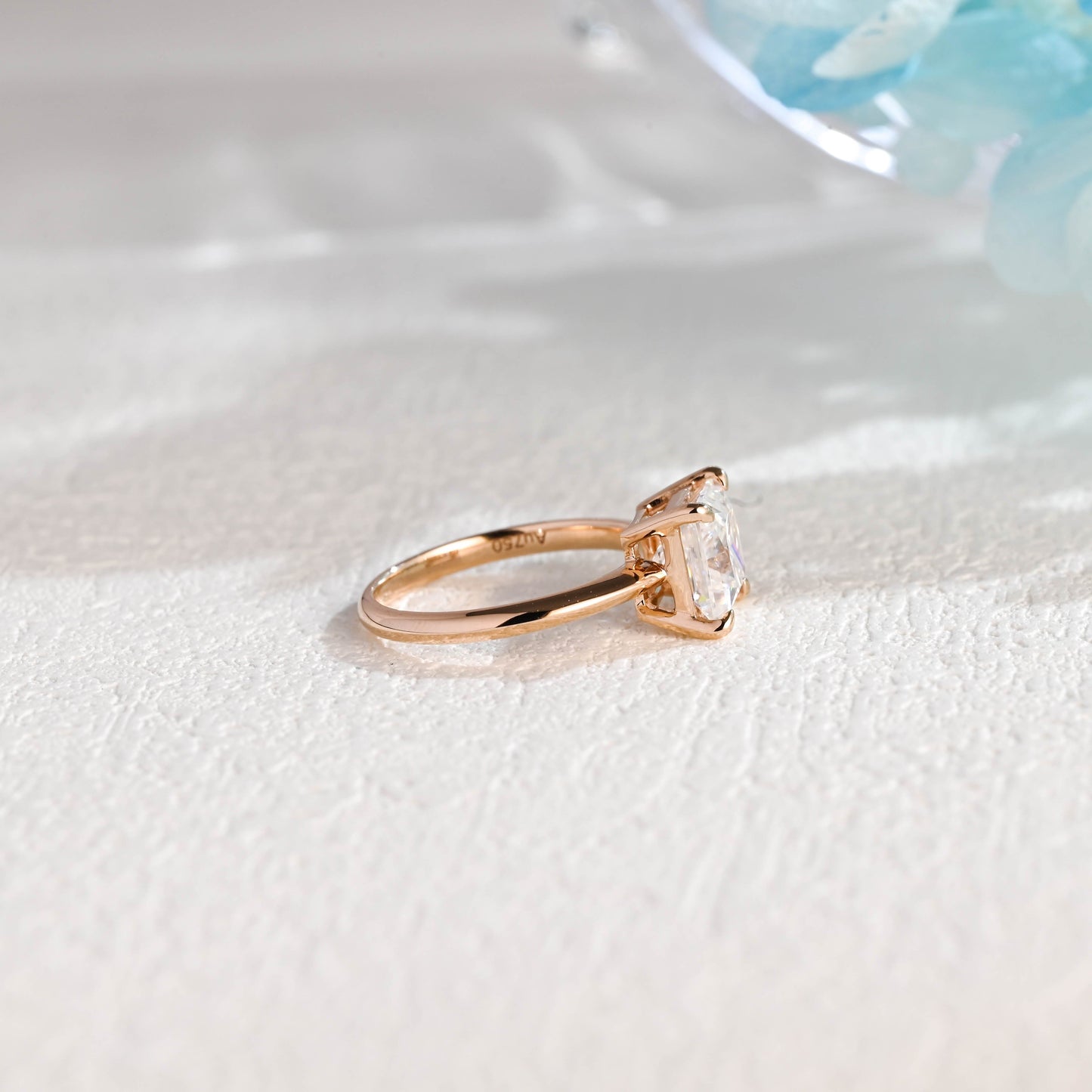 CausYou princess cut moissanite engagement ring Solid Gold Princess Cut Moissanite Engagement Ring, Solitaire Promise Ring, Proposal Ring, Gift for Woman, Wife