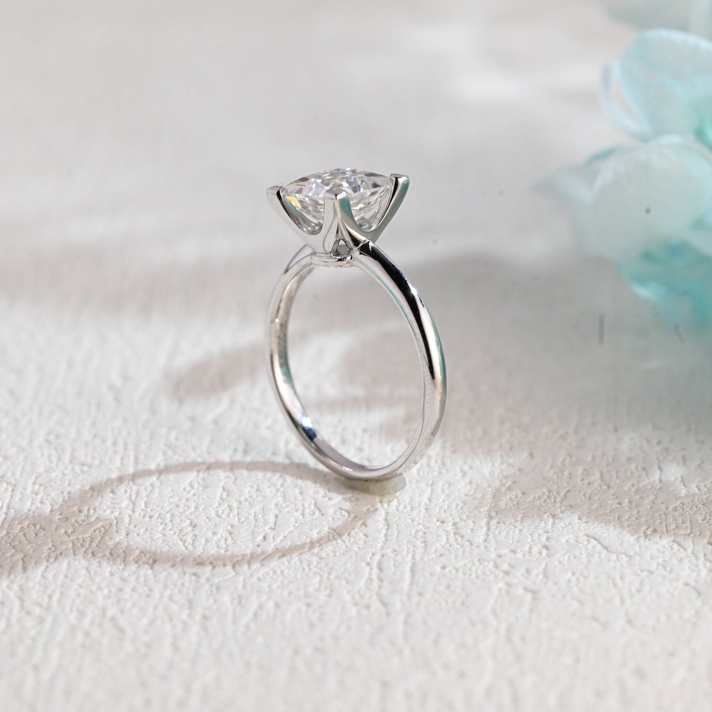 CausYou princess cut moissanite engagement ring Solid Gold Princess Cut Moissanite Engagement Ring, Solitaire Wedding Ring, Promise Ring, Gift for Women, Wife