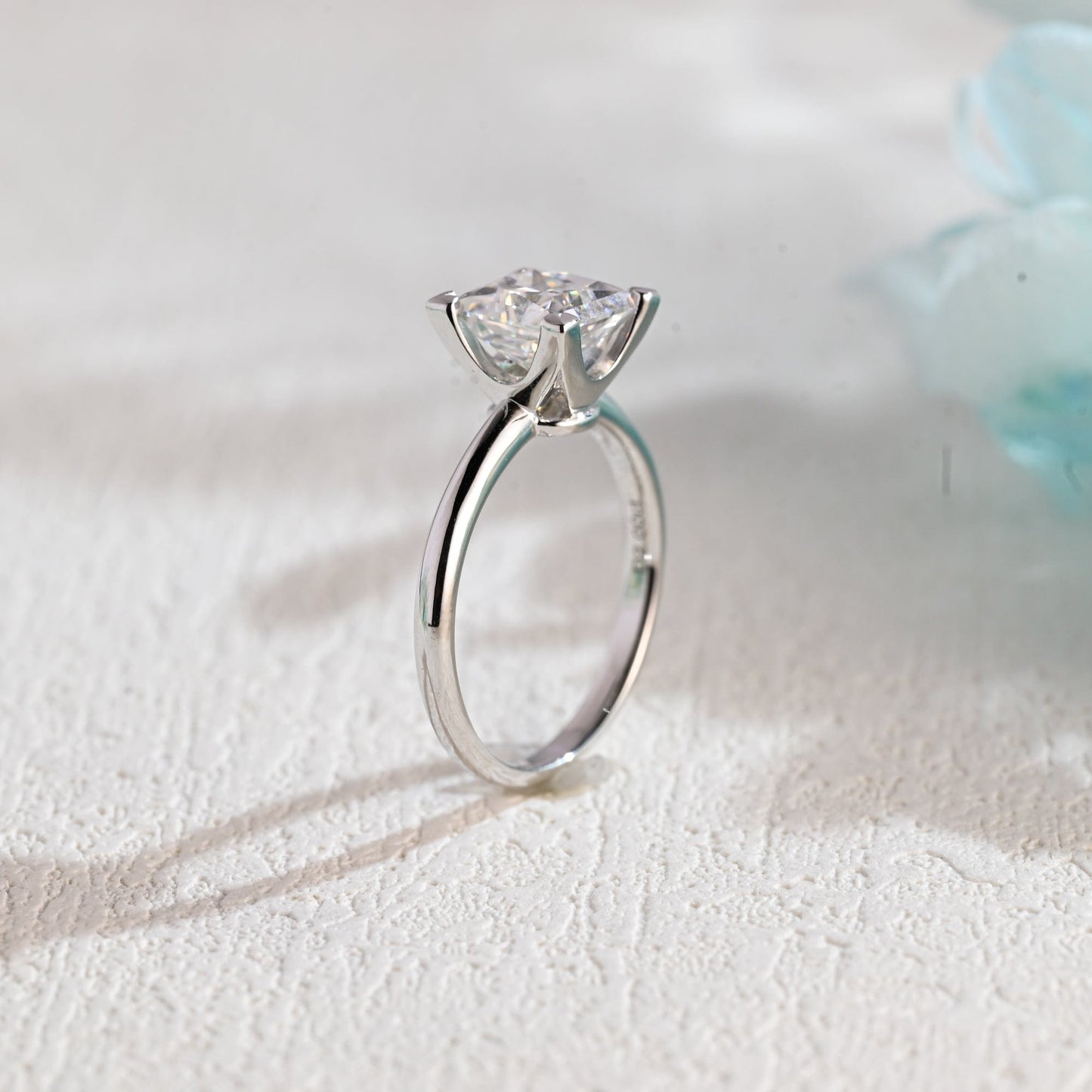 CausYou princess cut moissanite engagement ring Solid Gold Princess Cut Moissanite Engagement Ring, Solitaire Wedding Ring, Promise Ring, Gift for Women, Wife