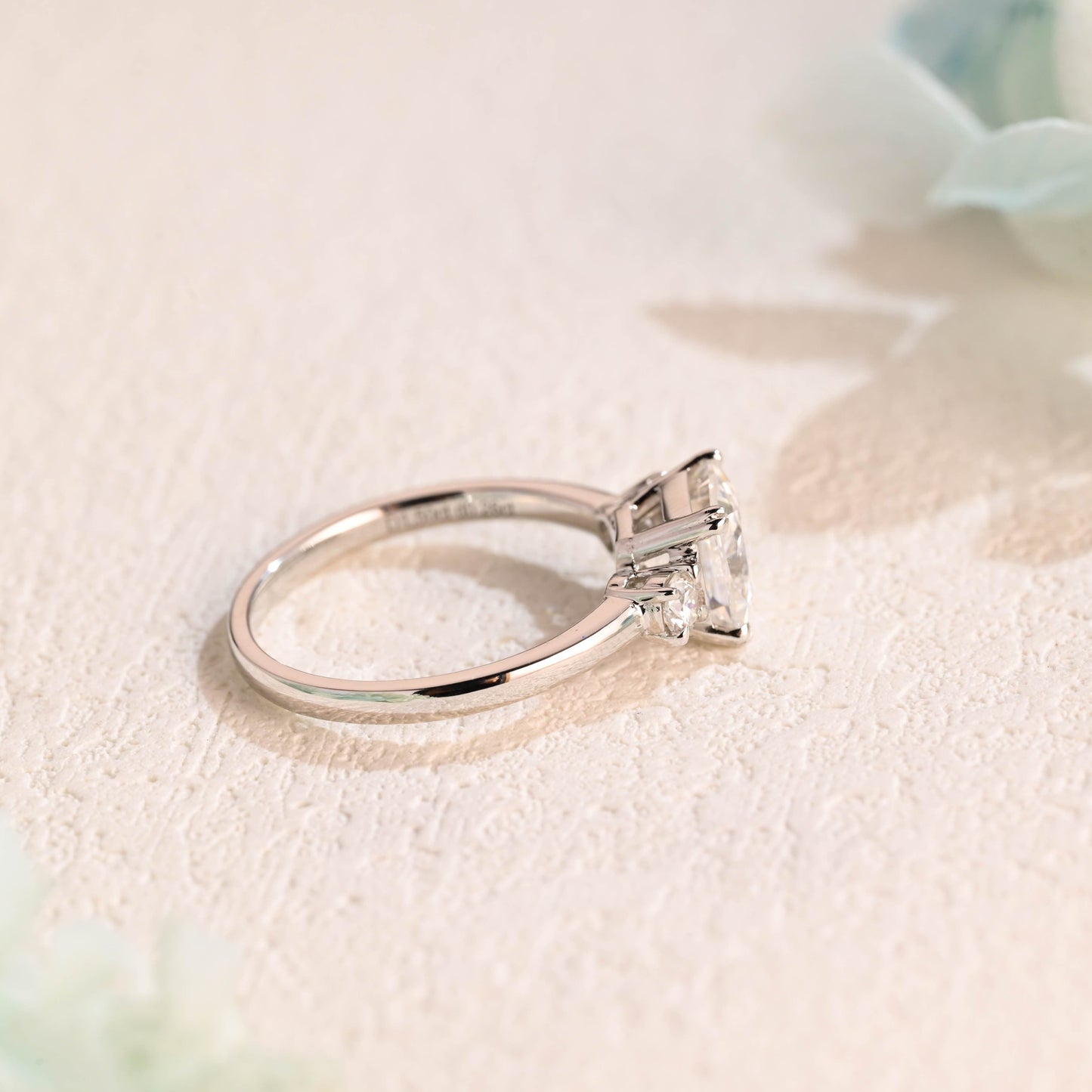 CausYou princess cut moissanite engagement ring Solid Gold Princess Cut Moissanite Engagement Ring, Three Stone Promise Ring, Proposal Ring, Anniversary Gift for Women Wife