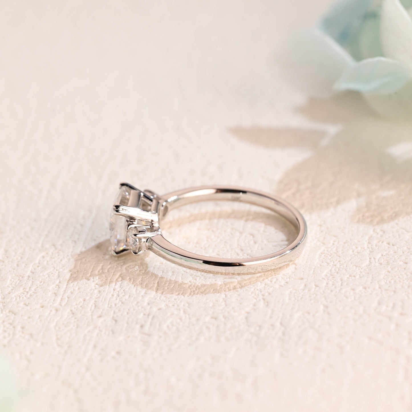 CausYou princess cut moissanite engagement ring Solid Gold Princess Cut Moissanite Engagement Ring, Three Stone Promise Ring, Proposal Ring, Anniversary Gift for Women Wife